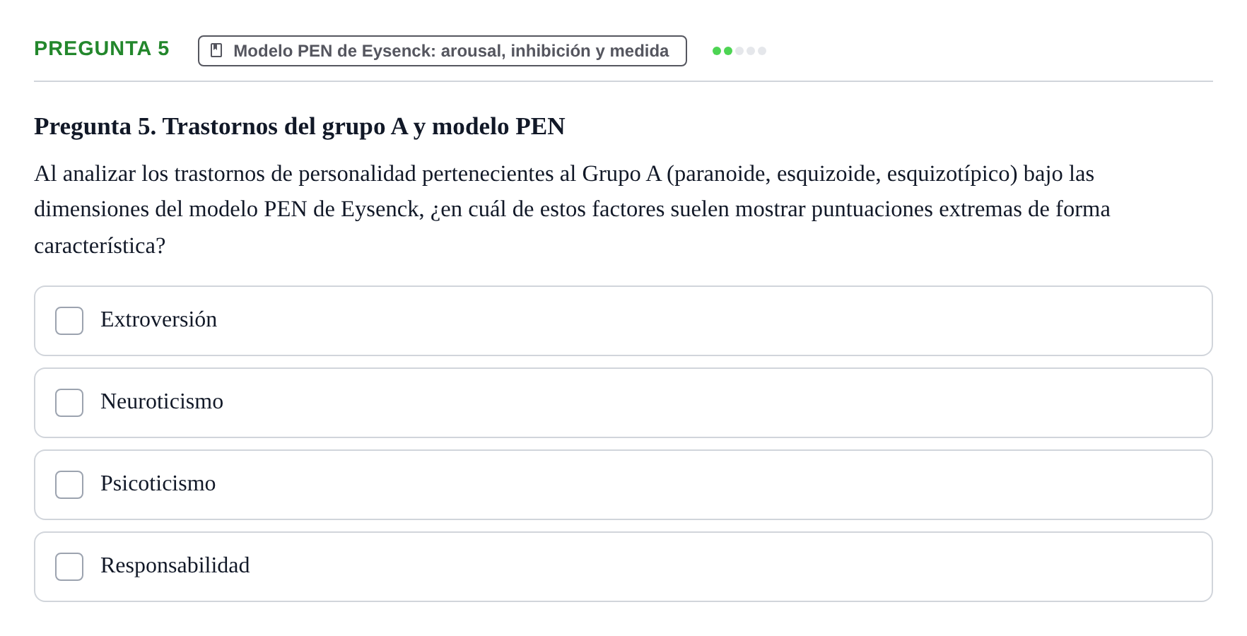 Enunciado: Pregunta 5