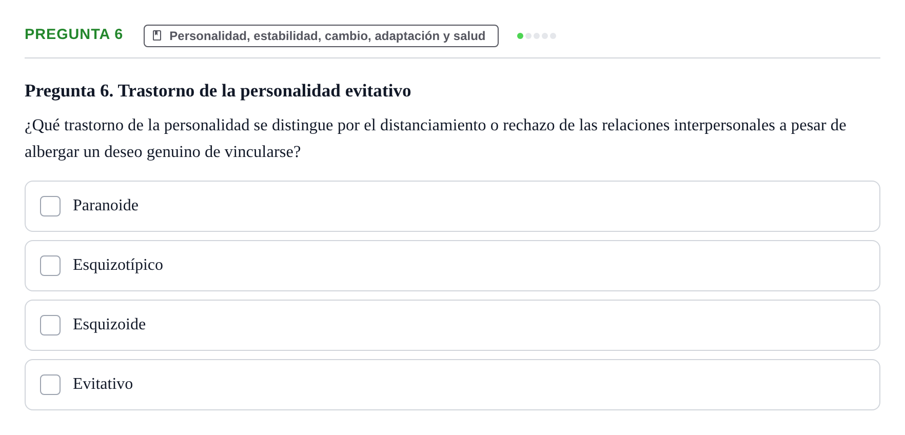 Enunciado: Pregunta 6