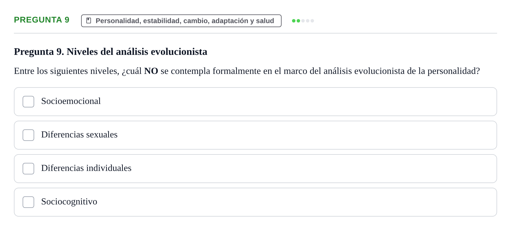 Enunciado: Pregunta 9