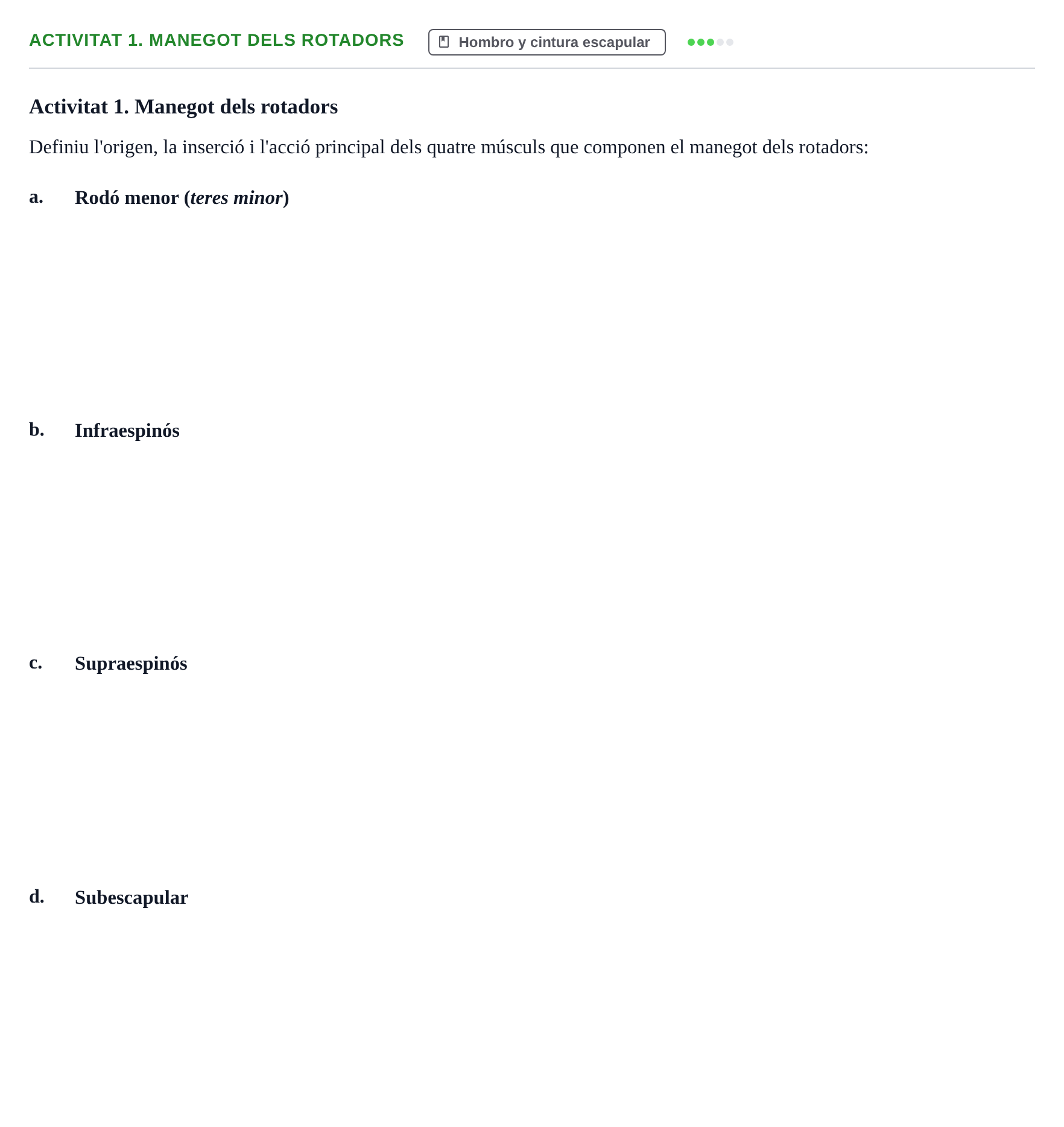 Enunciado: Activitat 1. Manegot dels rotadors
