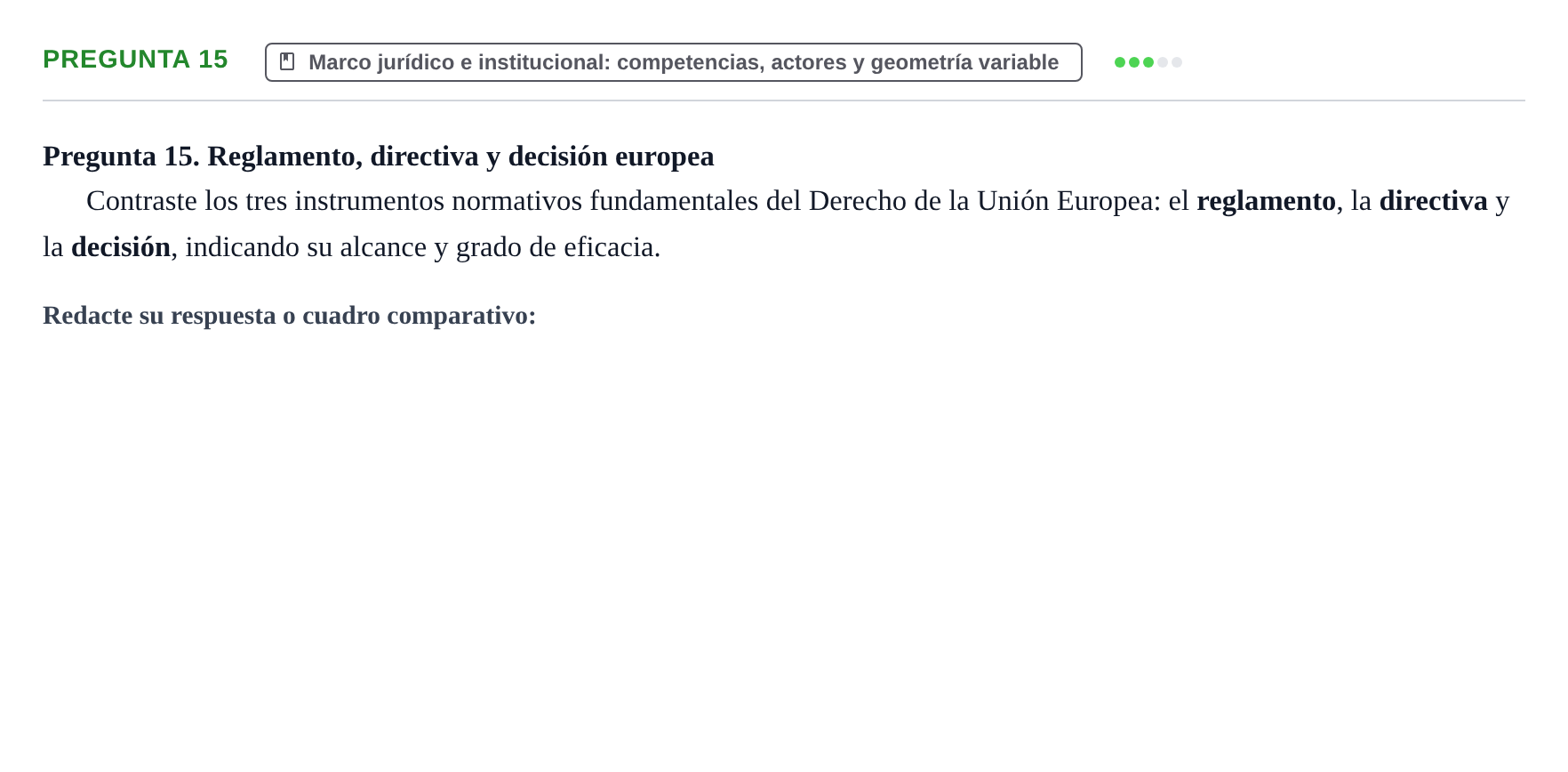 Enunciado: Pregunta 15