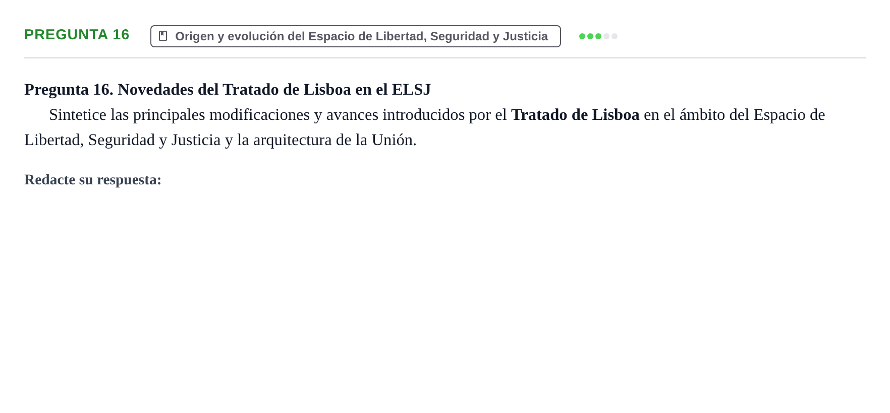 Enunciado: Pregunta 16