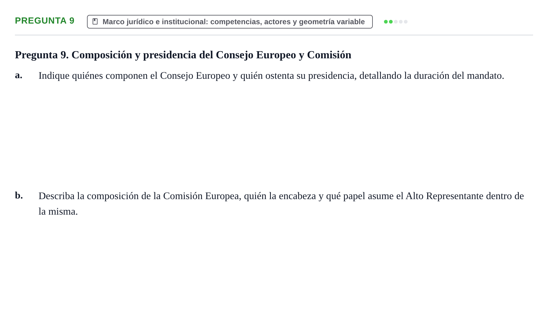 Enunciado: Pregunta 9