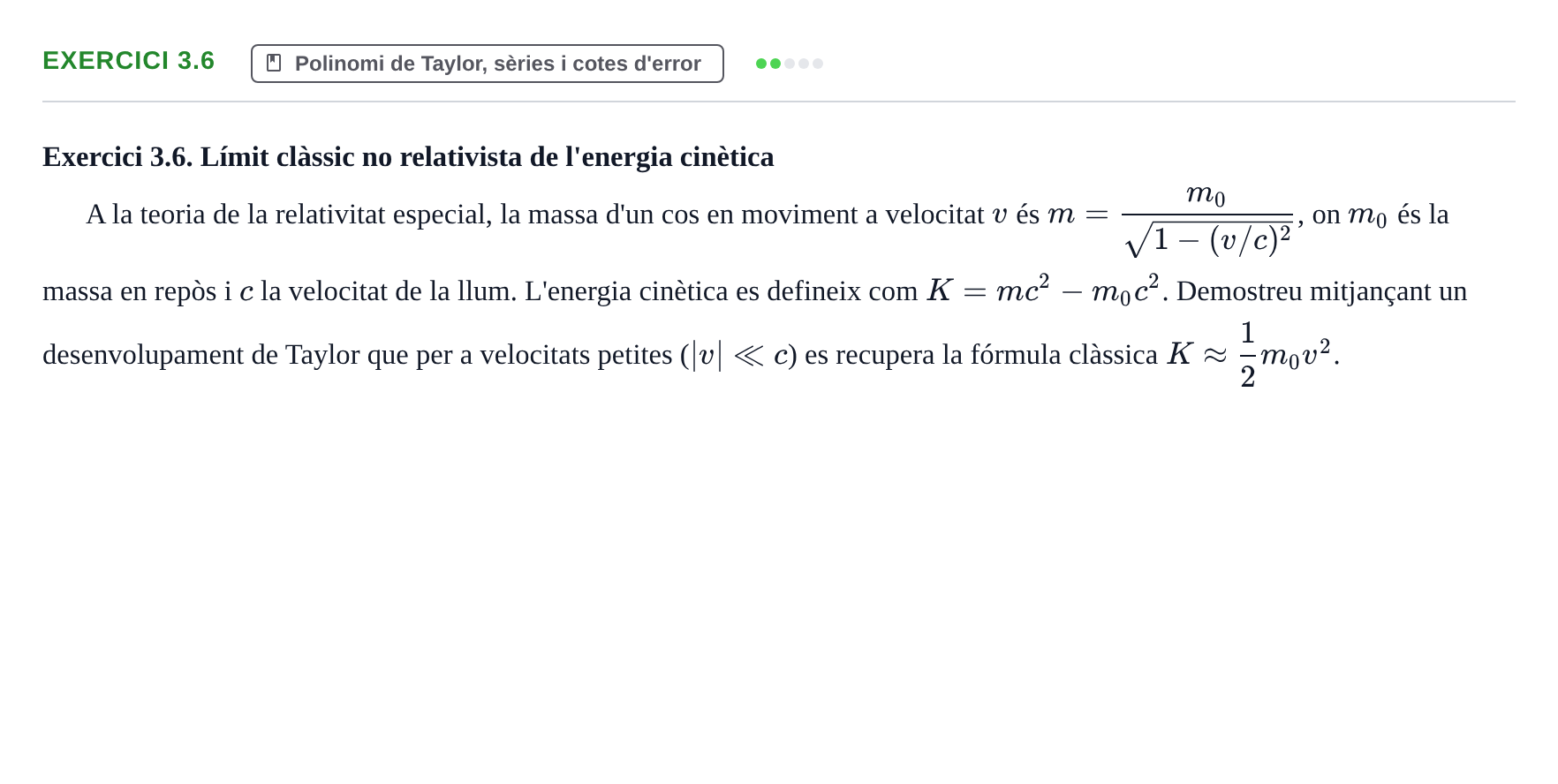 Enunciado: Exercici 3.6