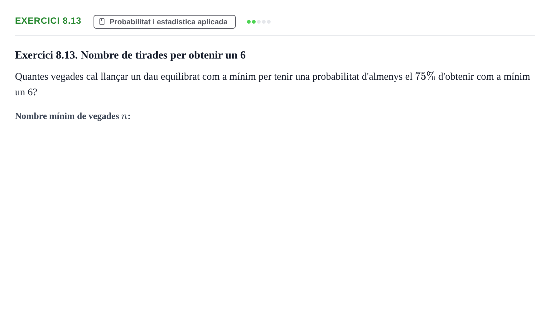 Enunciado: Exercici 8.13