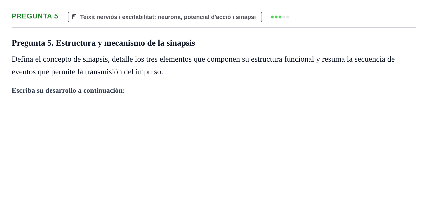 Enunciado: Pregunta 5