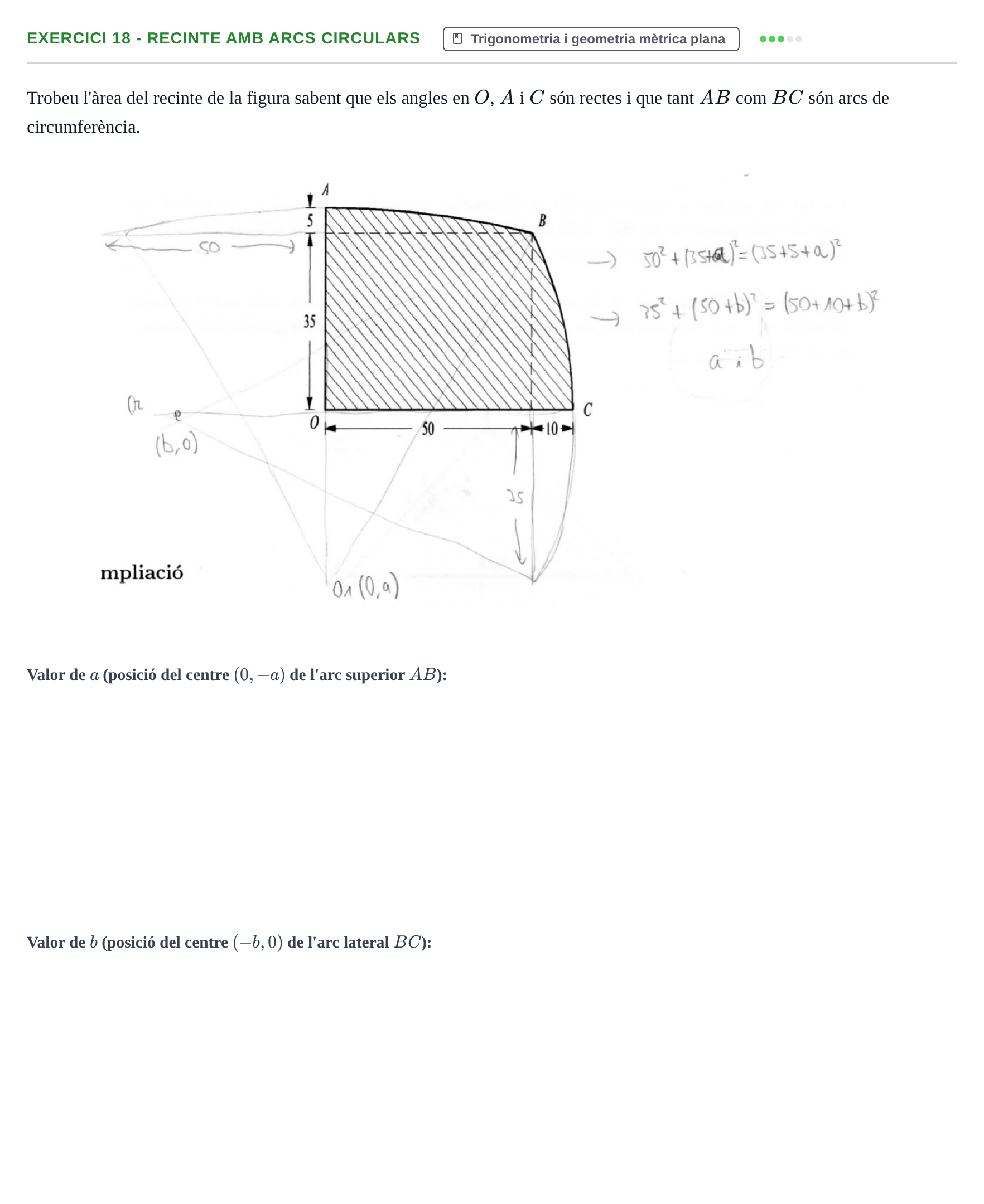 Enunciado: 18 - Recinte amb arcs circulars
