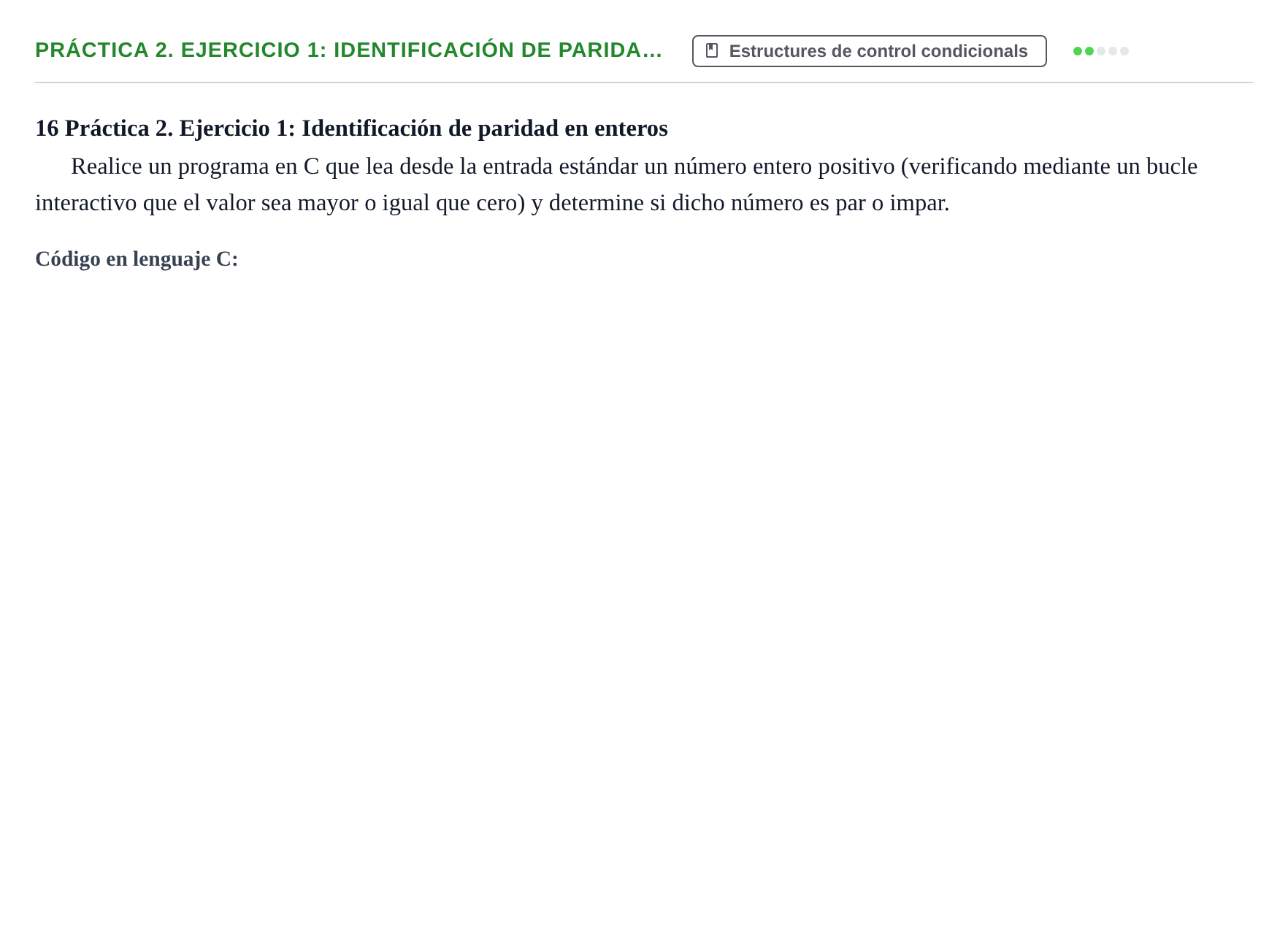 Enunciado: Práctica 2. Ejercicio 1: Identificación de parida…