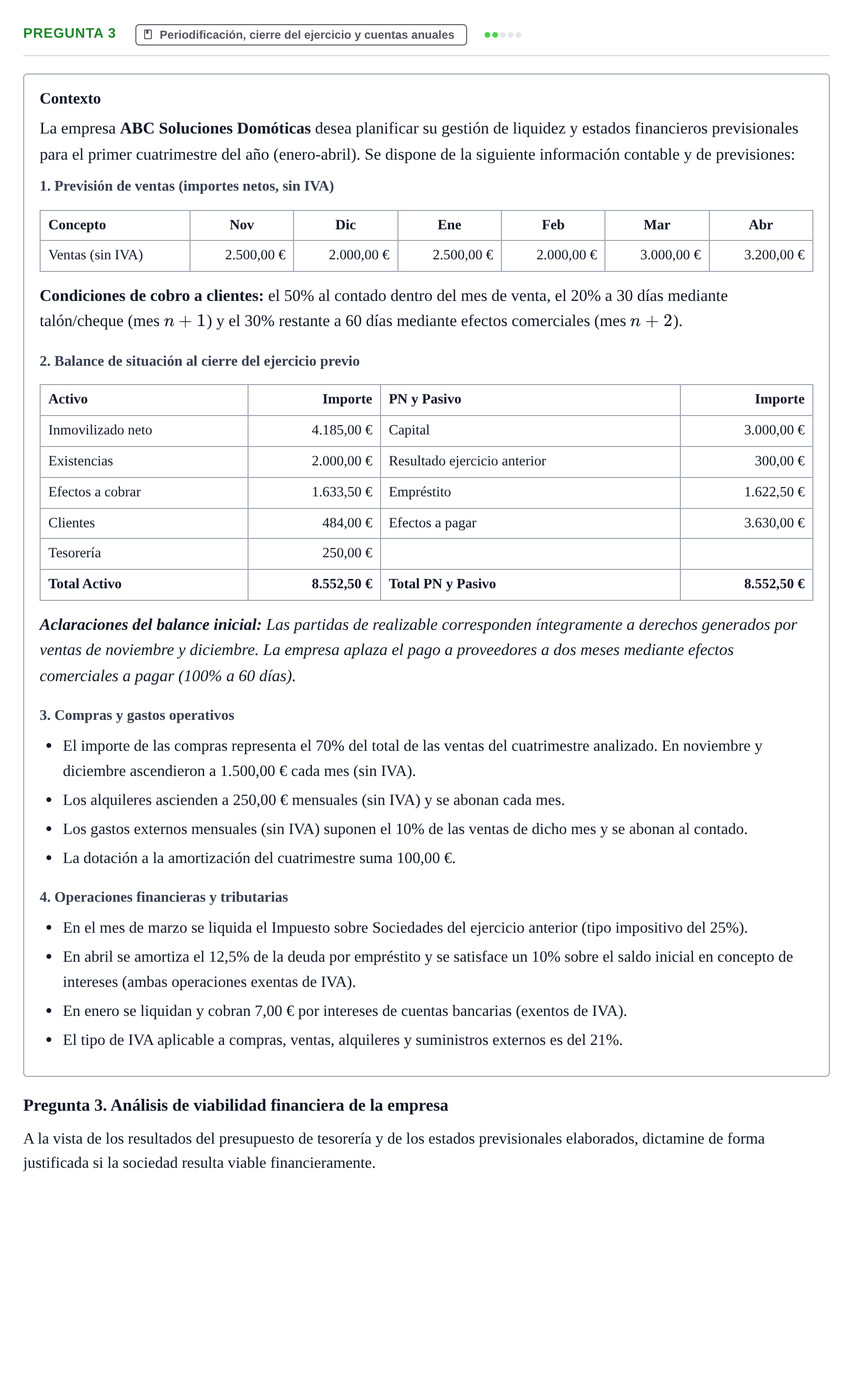 Enunciado: Pregunta 3