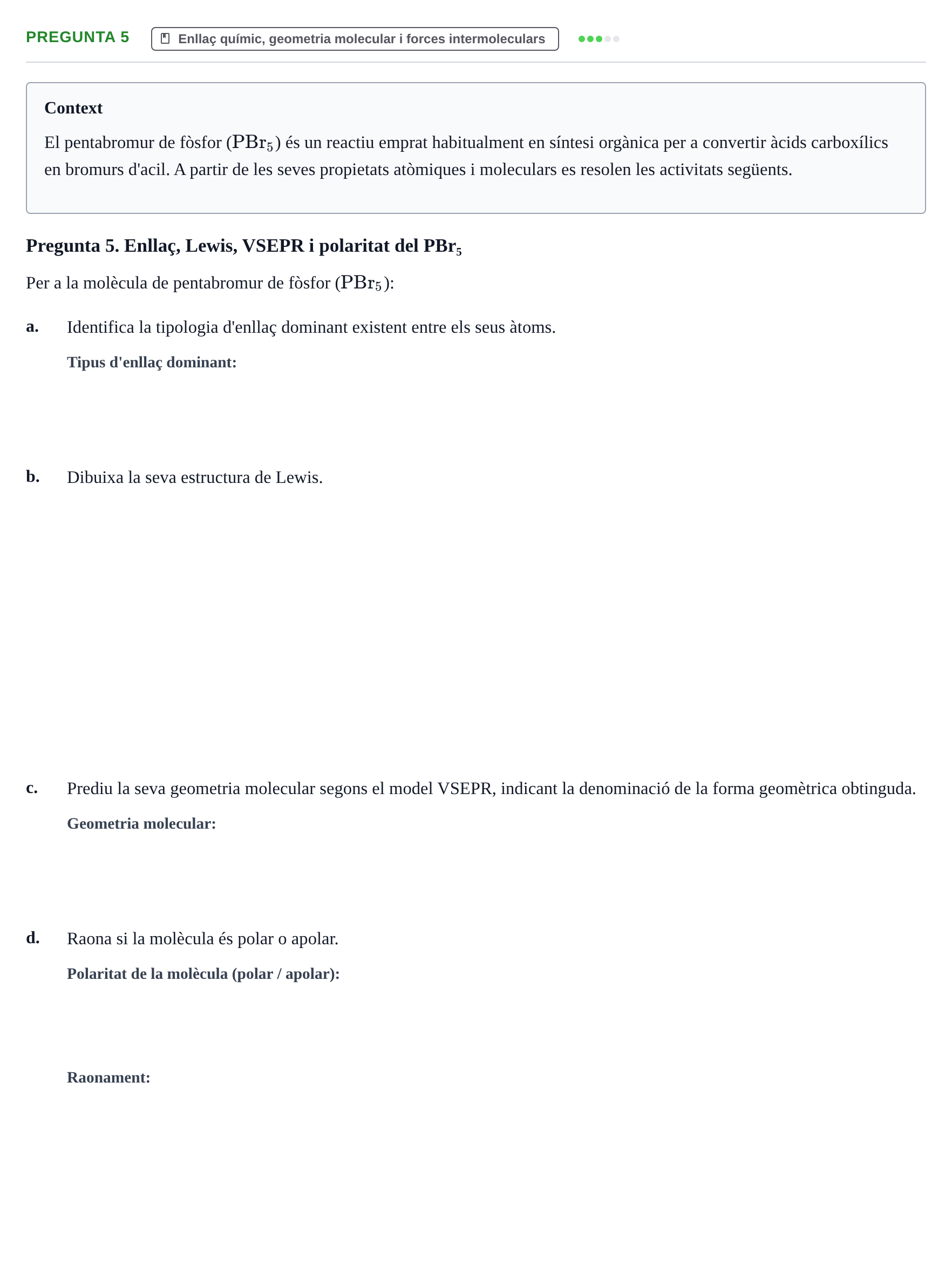 Enunciado: Pregunta 5