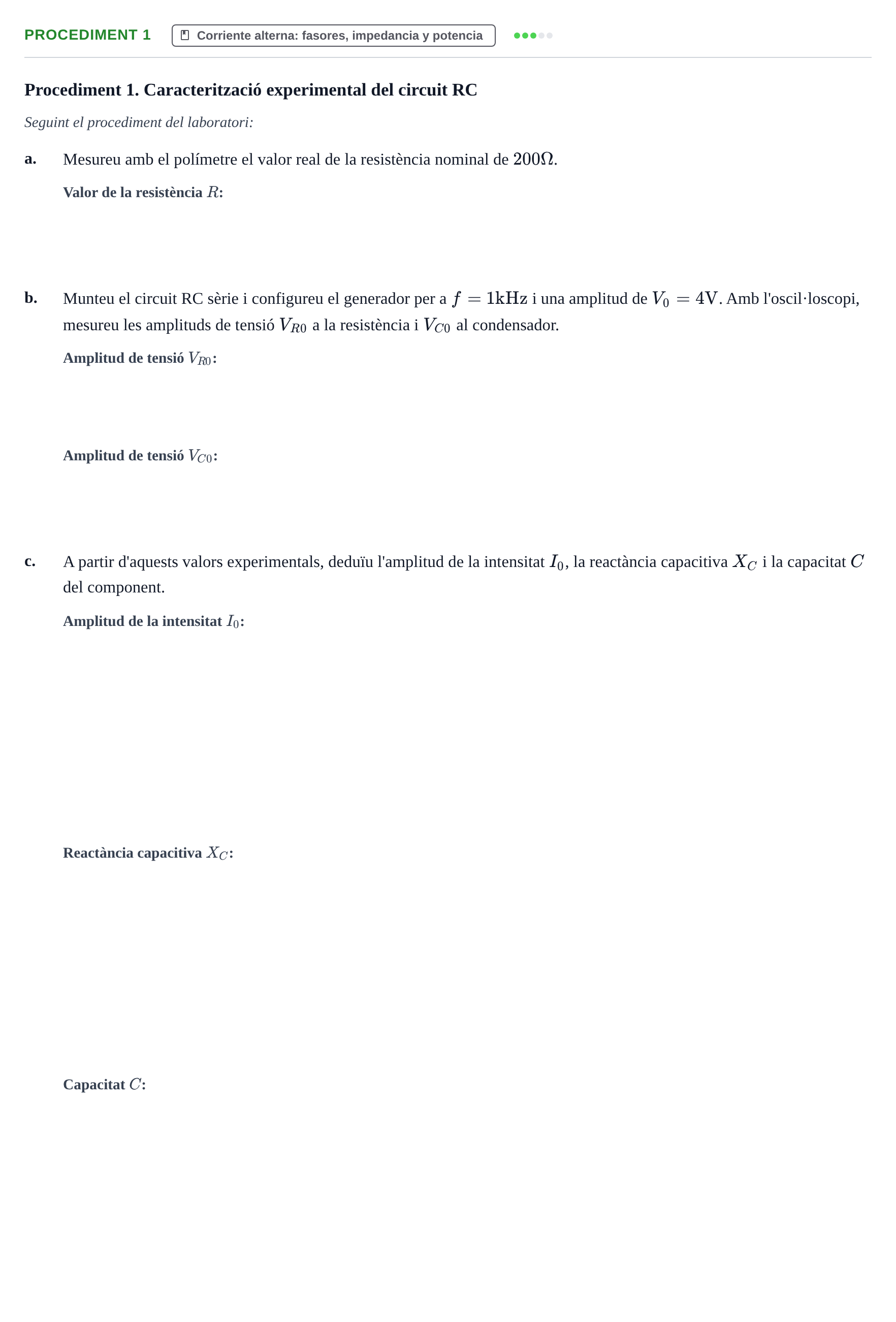 Enunciado: Procediment 1