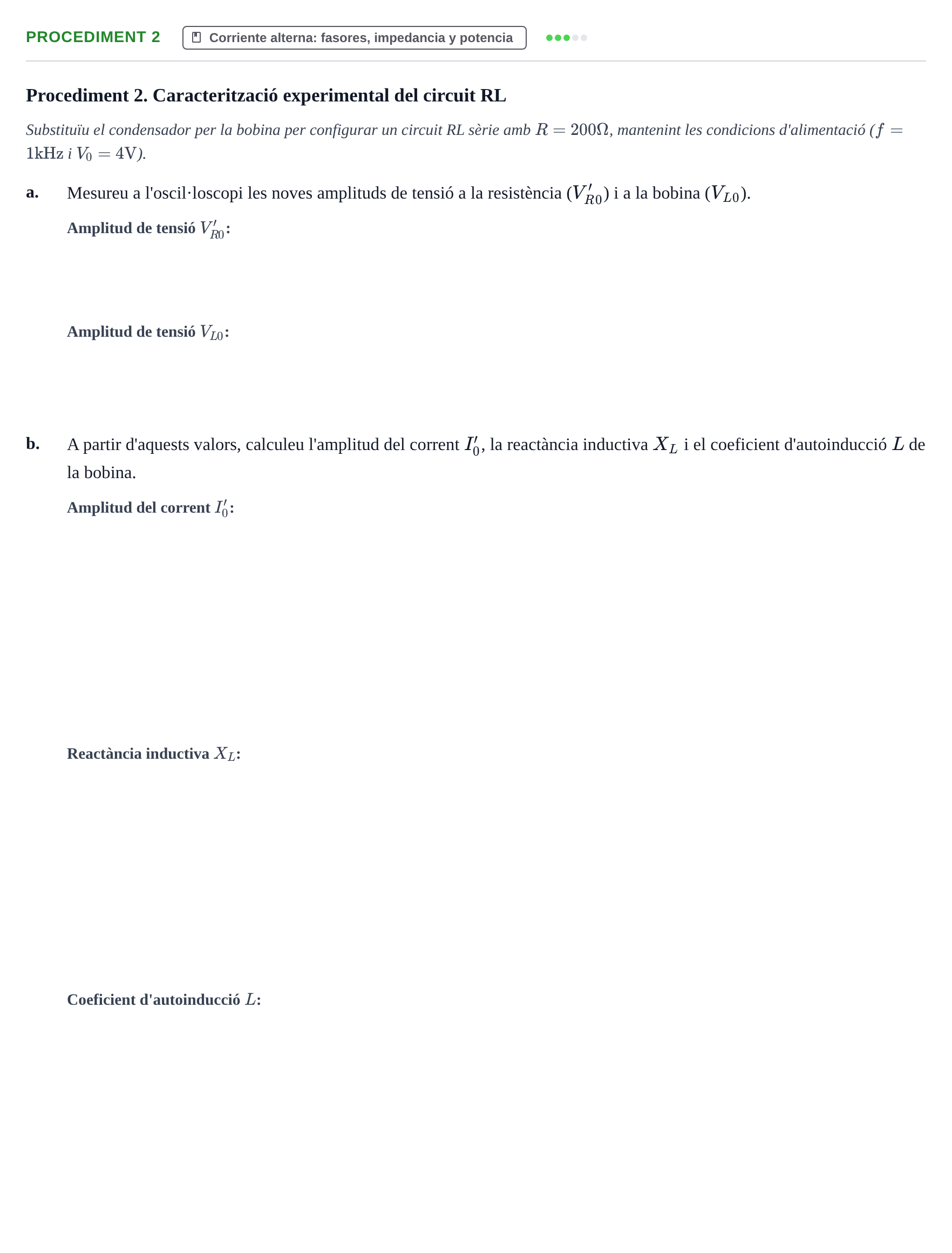 Enunciado: Procediment 2