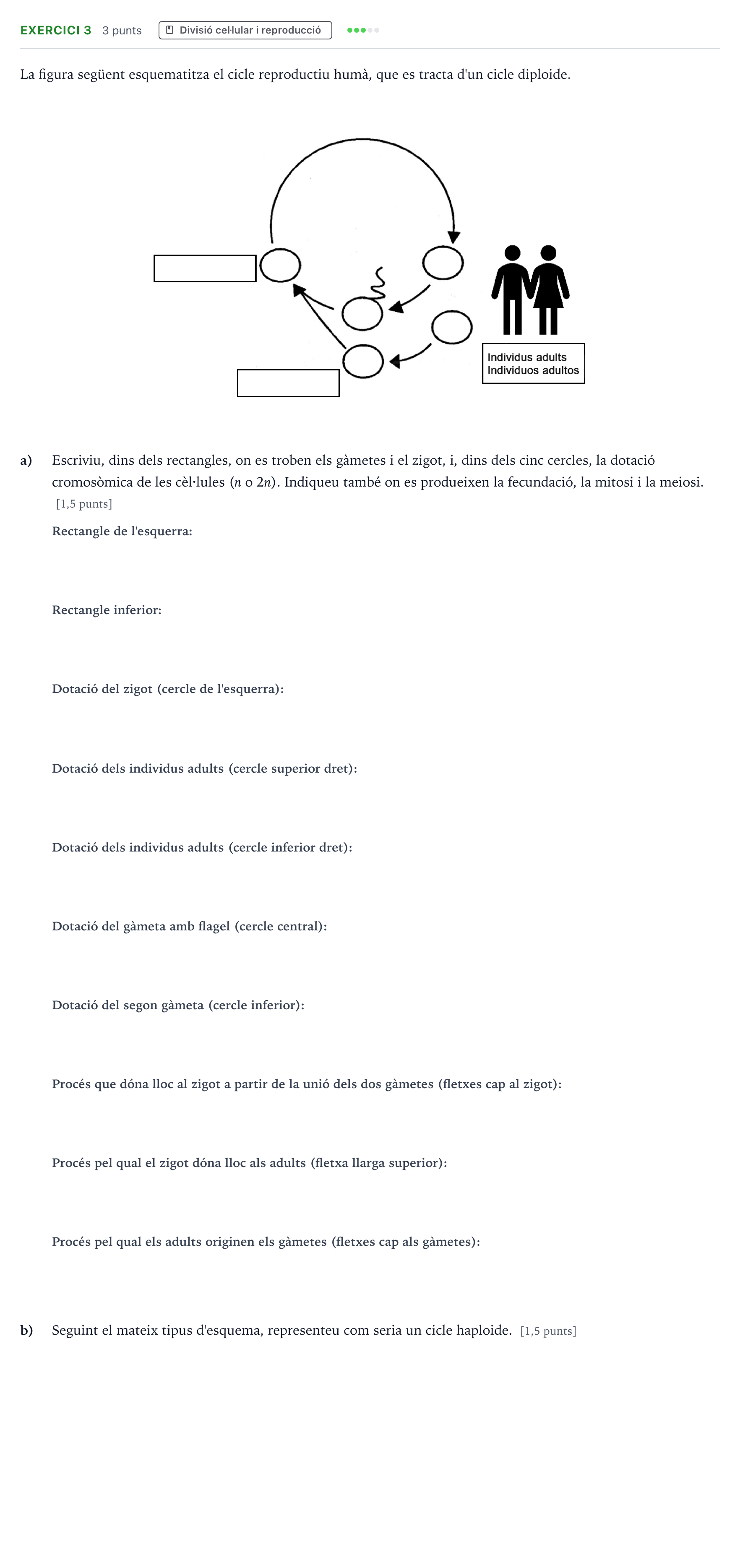 Enunciado: Exercici 3 · Biología Majors de 25 anys (Catalunya) Tribunal especial Serie 3 2026