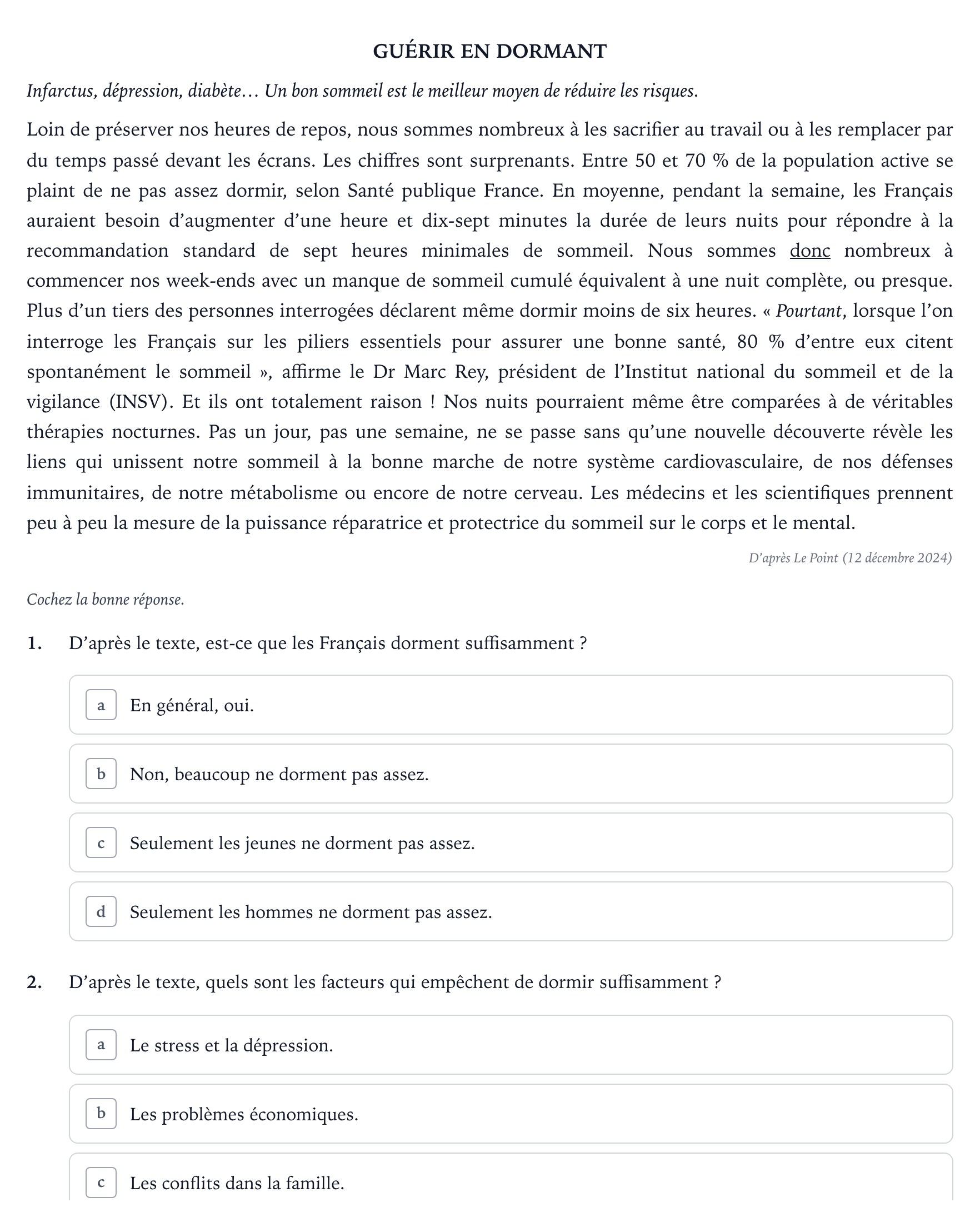 Enunciado: Ejercicio 9-10 · Francés Majors de 25 anys (Catalunya) Tribunal ordinari Serie 2 2026