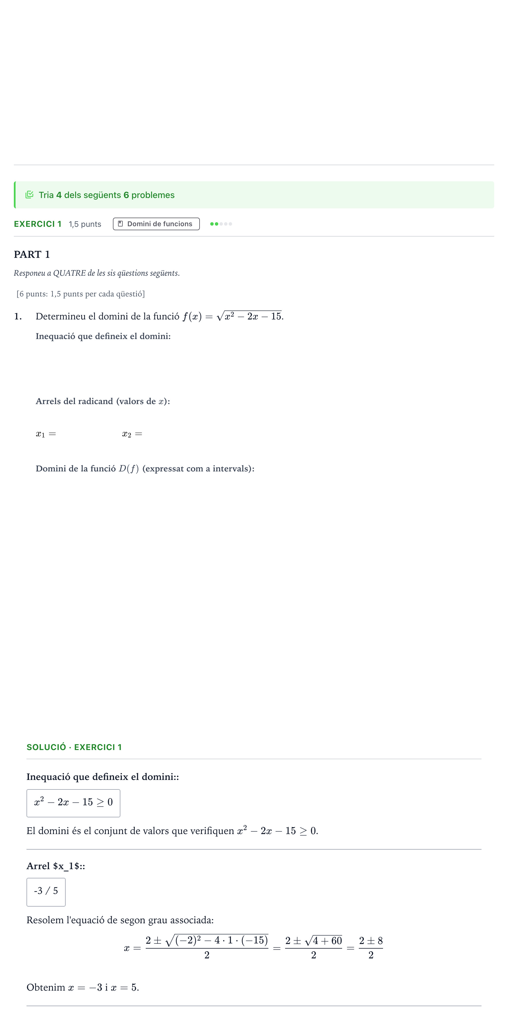 Enunciado: Problema 2 · Matemáticas Majors de 25 anys (Catalunya) Tribunal ordinari Serie 2 2026