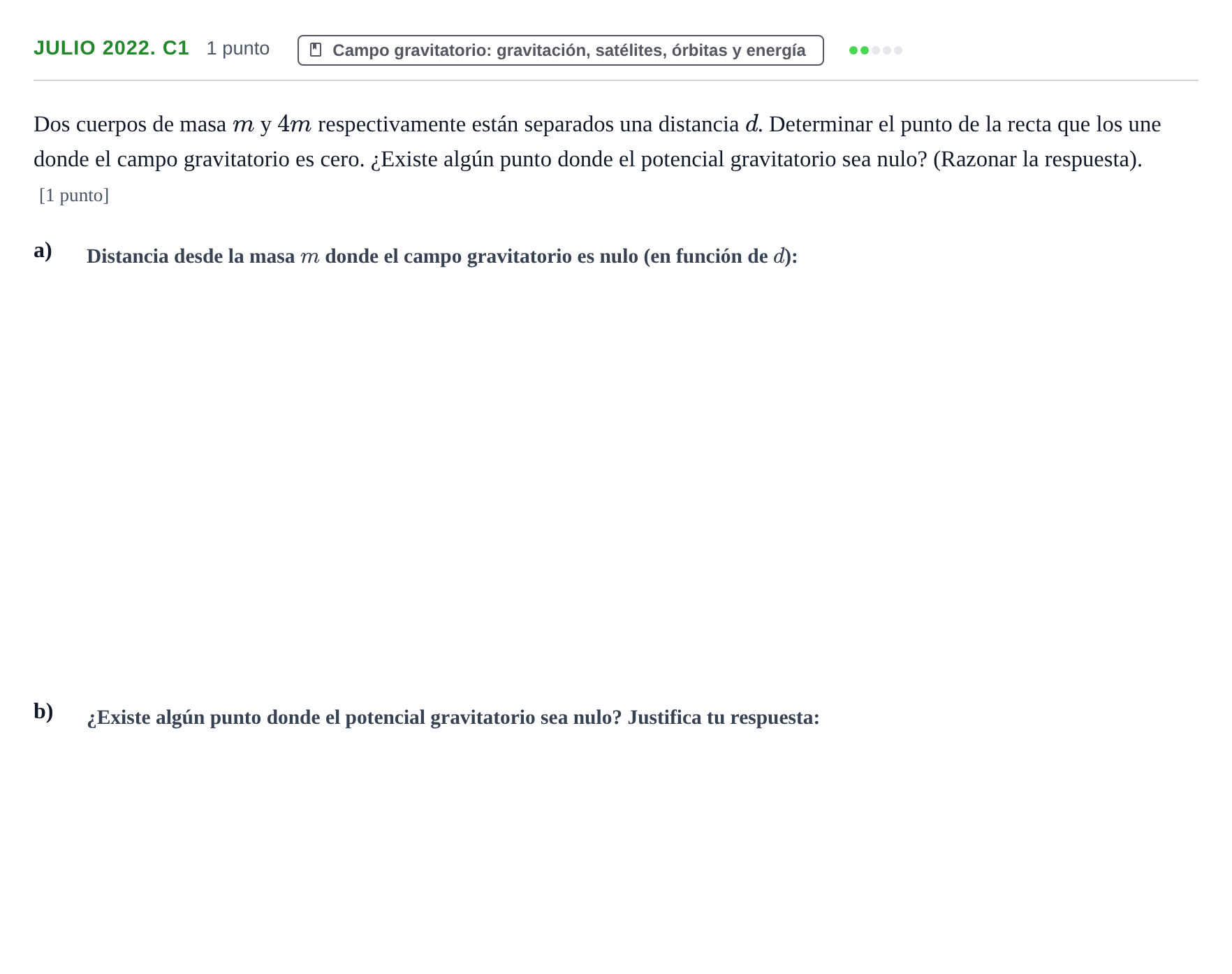 Enunciado: Julio 2022. C1