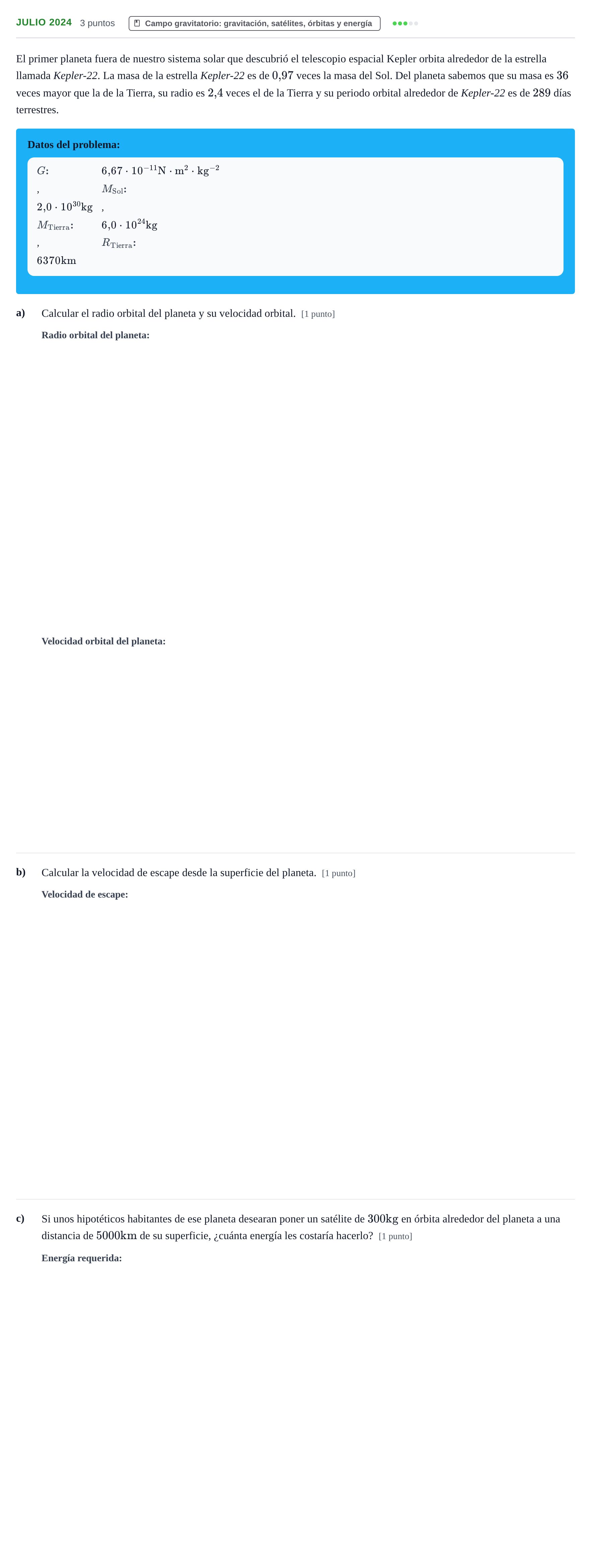 Enunciado: Julio 2024