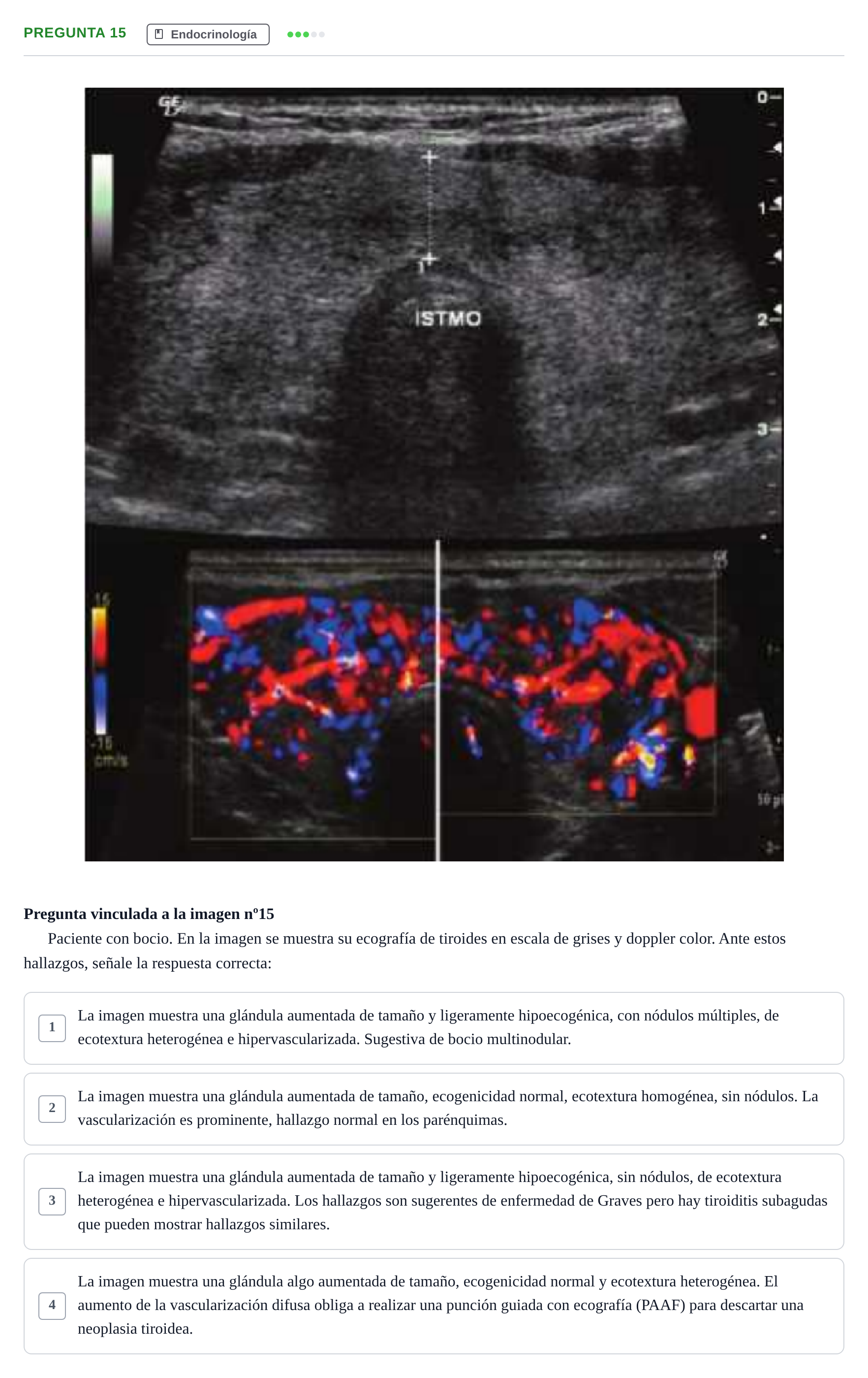 Enunciado: Pregunta 15 · MIR 2017 · Endocrinología