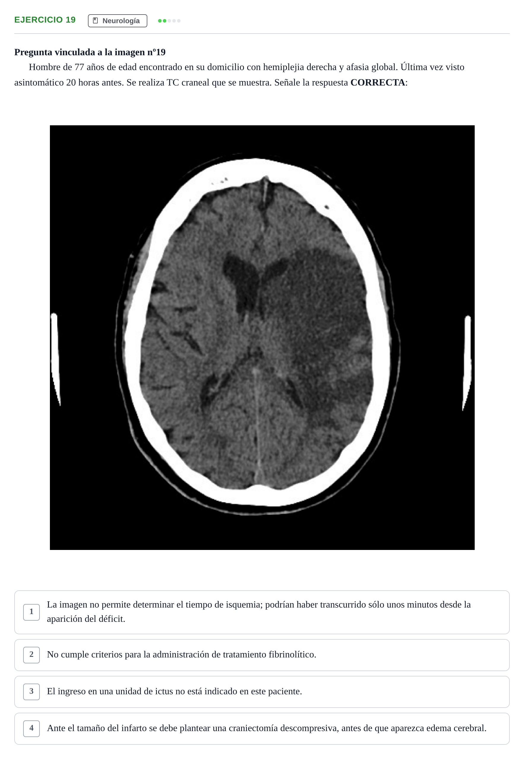 Enunciado: Pregunta 19 · MIR 2018 · Neurología