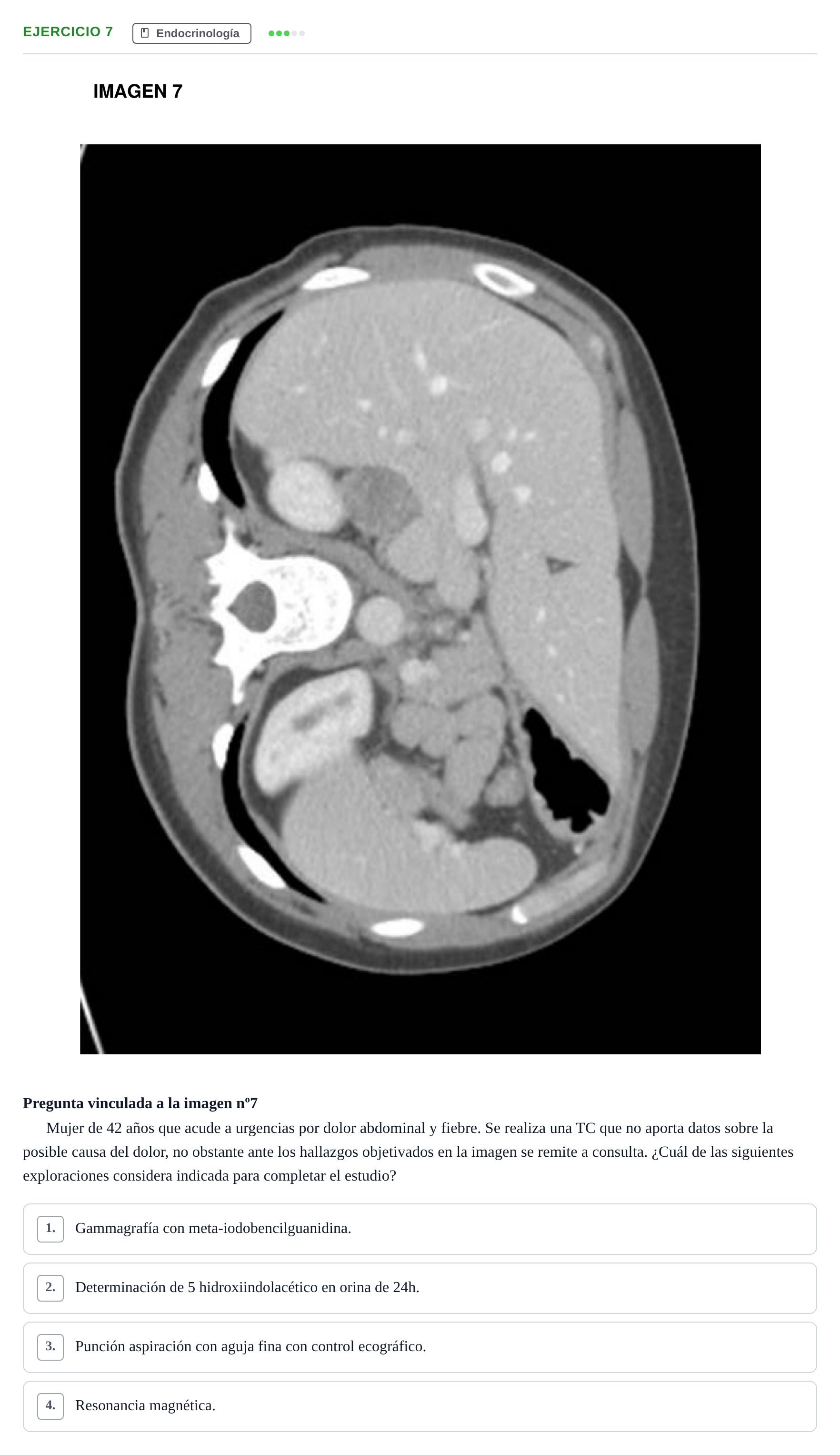 Enunciado: Pregunta 7 · MIR 2018 · Endocrinología