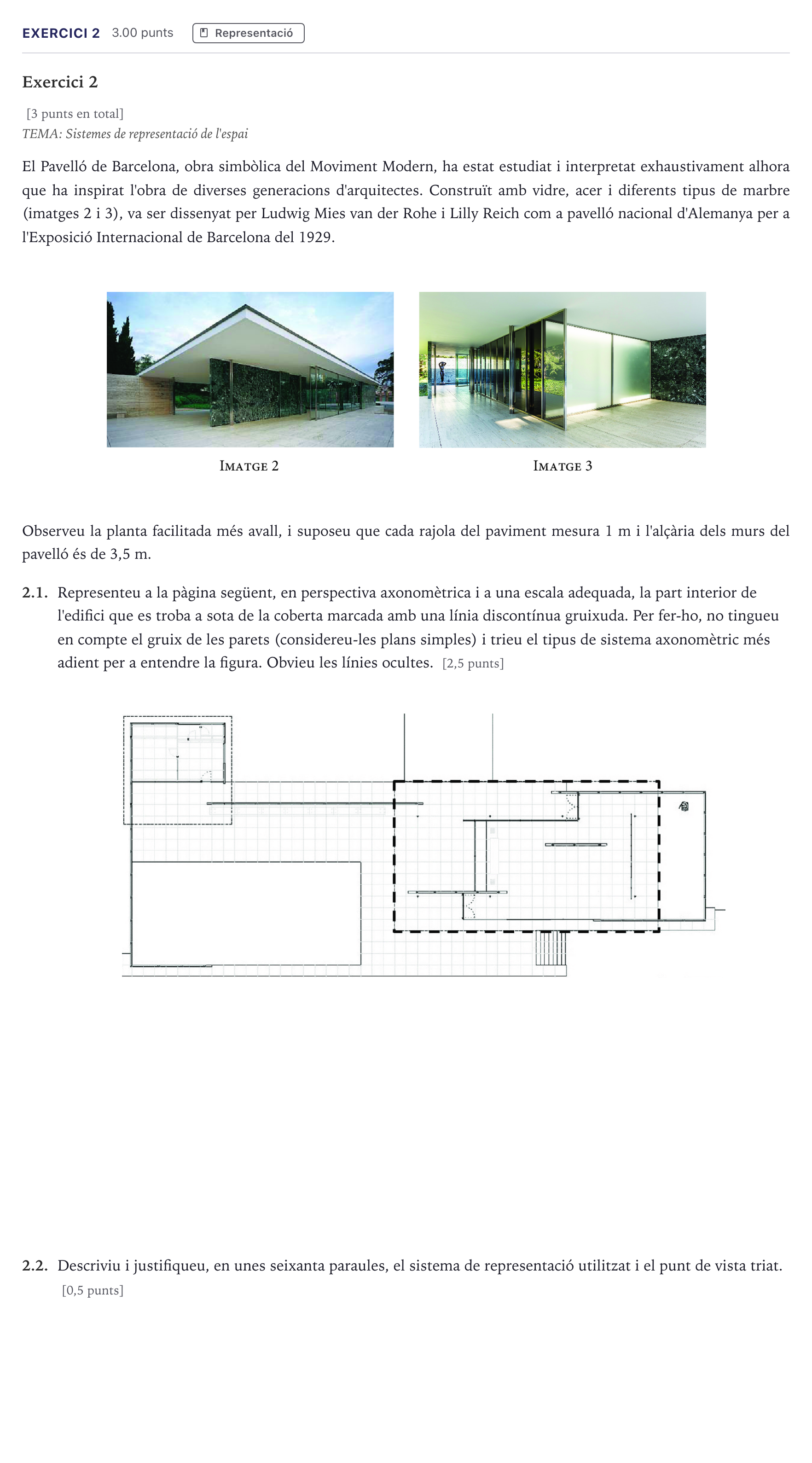 Enunciado: Exercici 2 · Dibujo Técnico Aplicado a las Artes Plásticas y al Diseño Selectividad Cataluña Juny Serie 5 2026