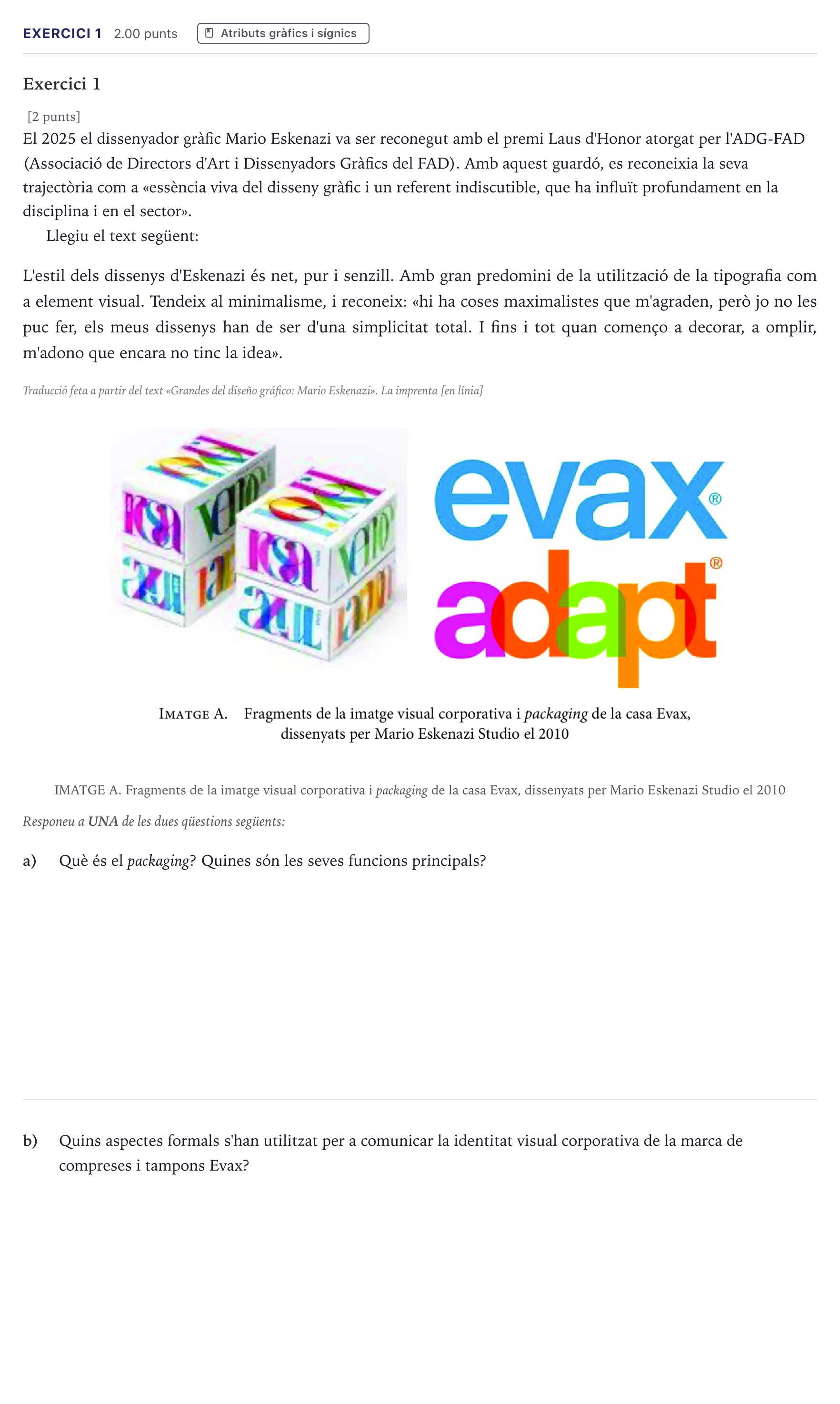 Enunciado: Exercici 1 · Diseño Selectividad Cataluña Setembre Serie 2 2026
