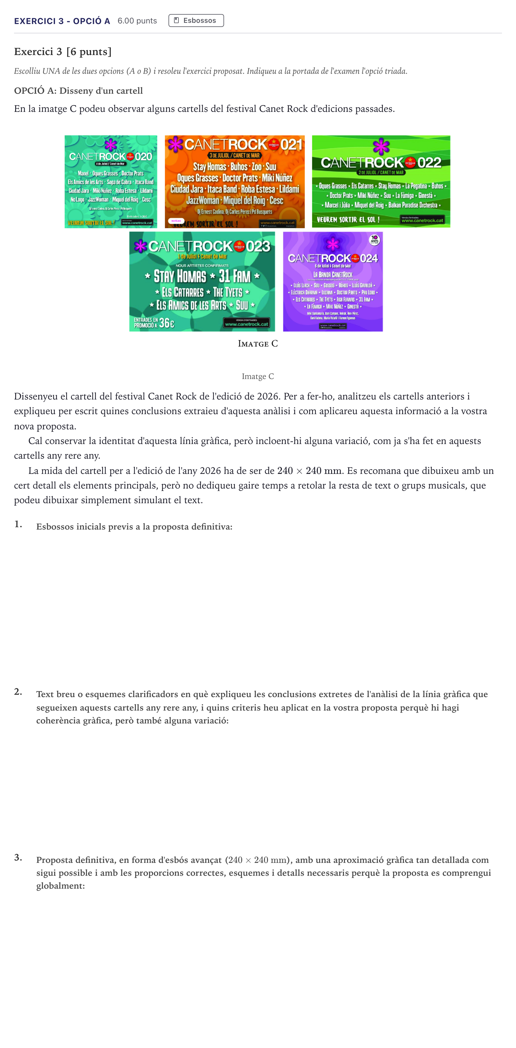 Enunciado: Exercici 3 - Opció A · Diseño Selectividad Cataluña Juny Serie 1 2026