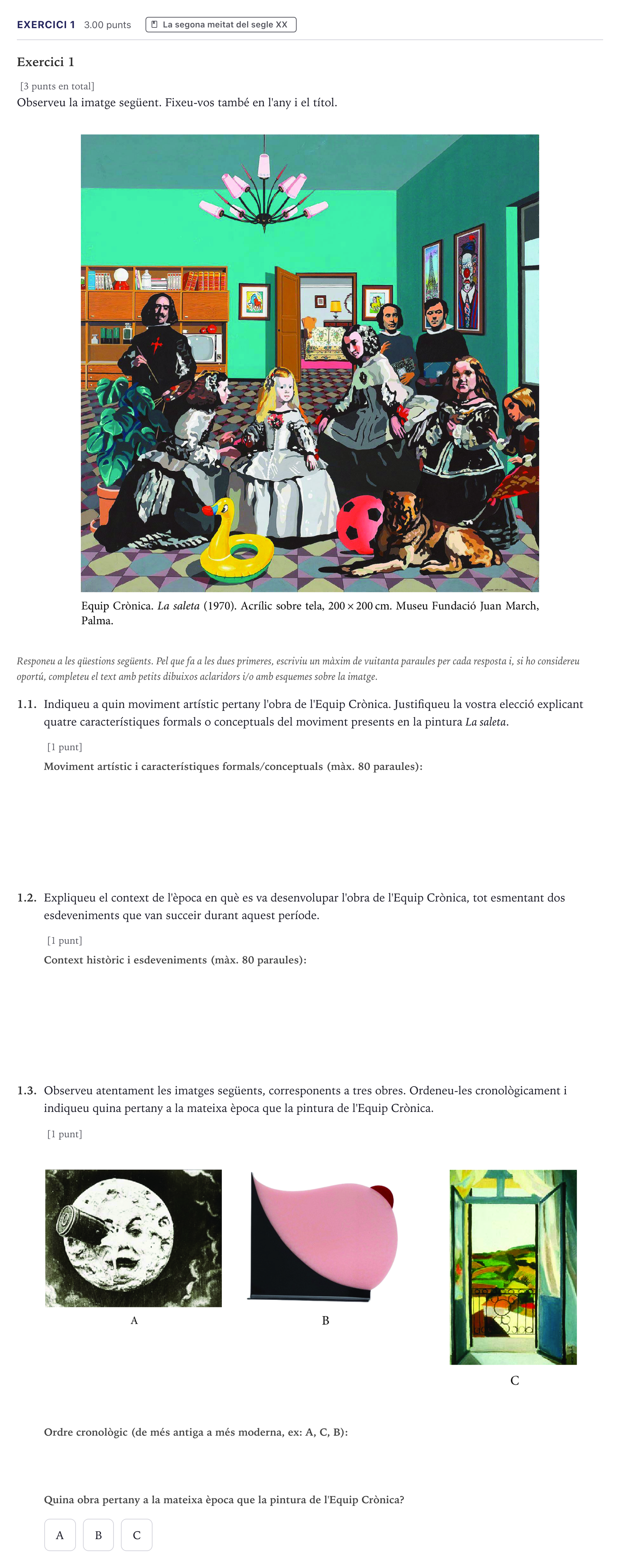 Enunciado: Exercici 1 · Fundamentos Artísticos Selectividad Cataluña Setembre Serie 2 2026