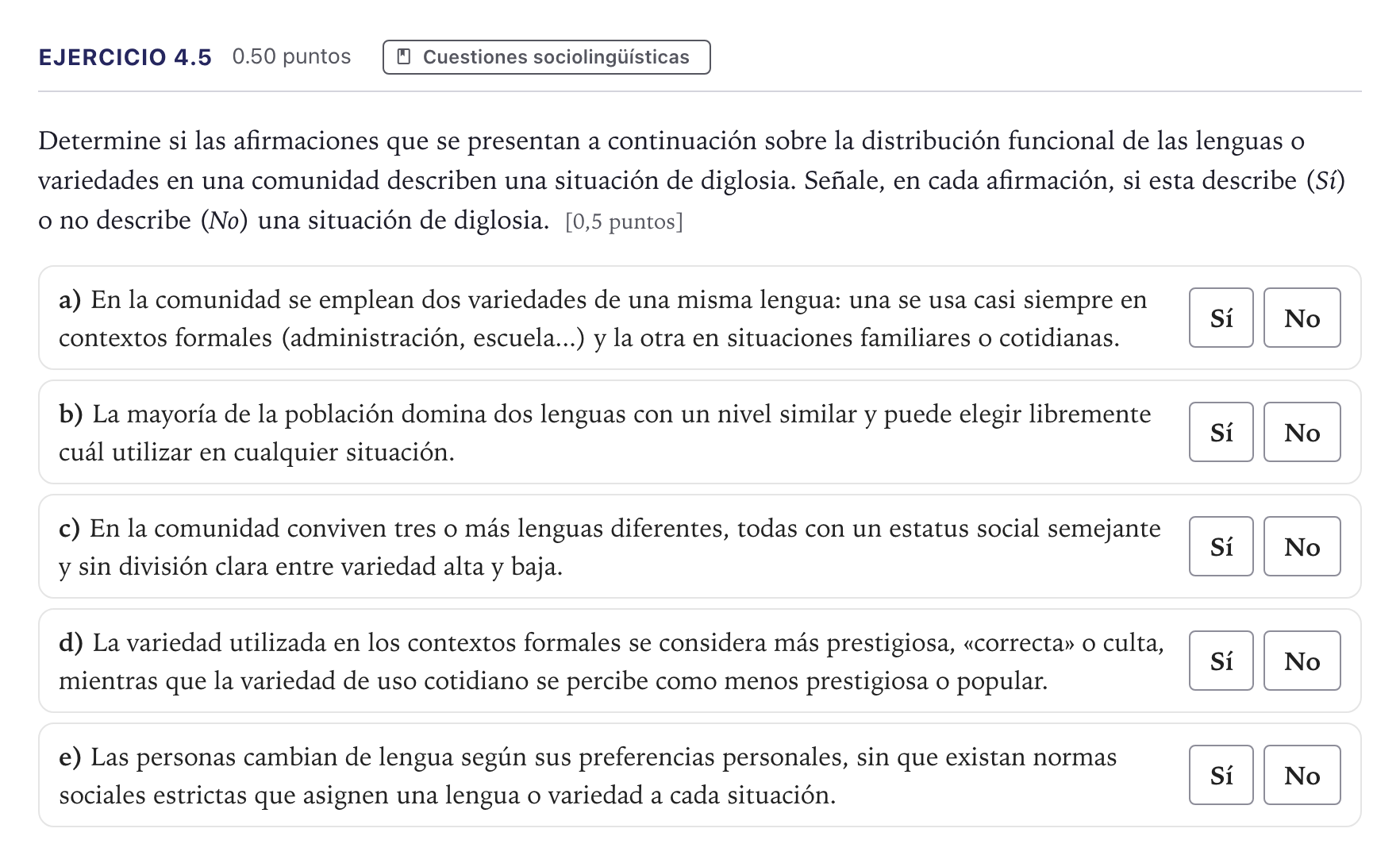 Enunciado: Ejercicio 4.5 · Lengua Castellana y Literatura II Selectividad Cataluña Juny Serie 1 2026