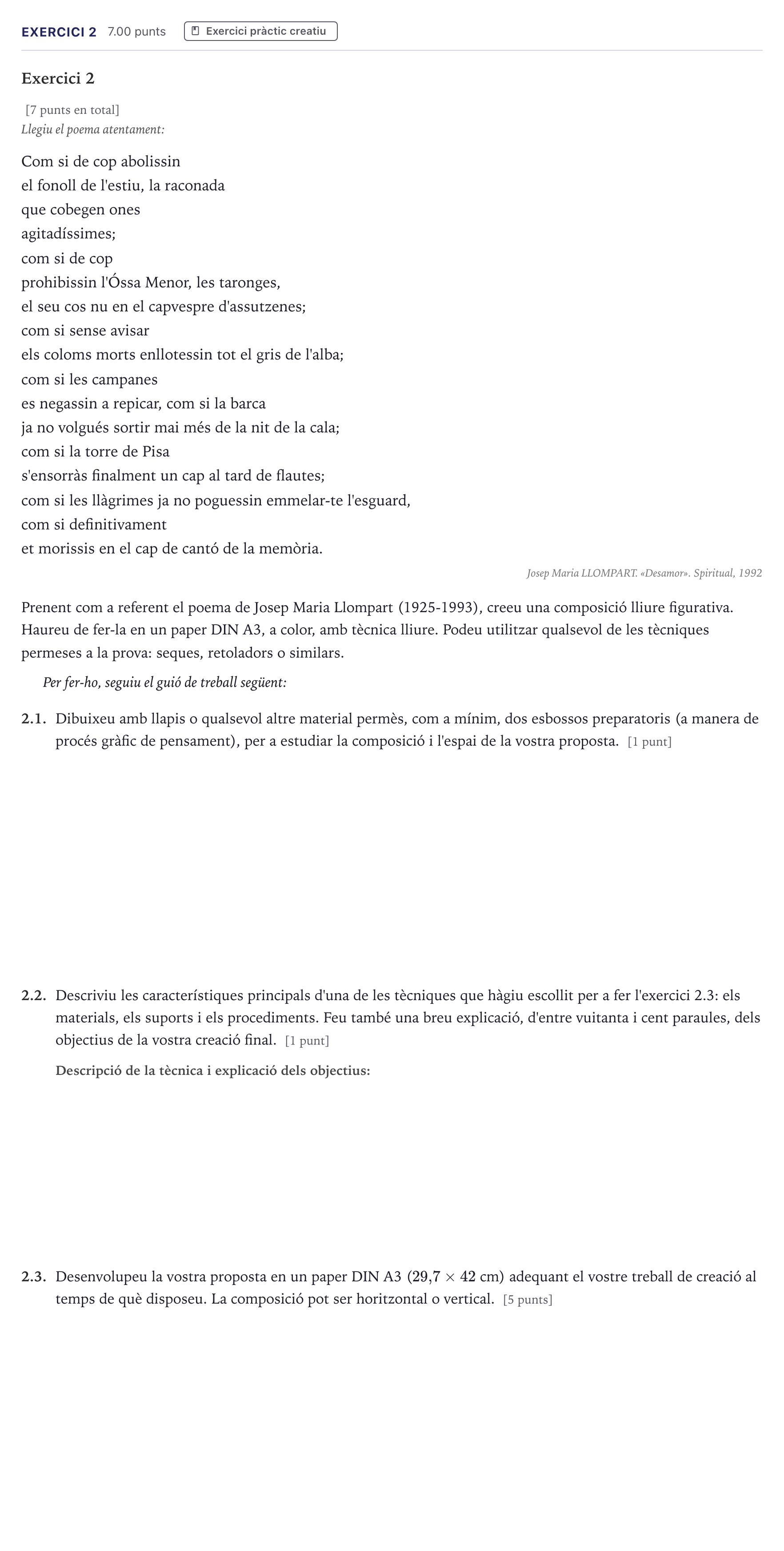 Enunciado: Problema 2 · Técnicas de Expresión Gráfico-Plástica Selectividad Cataluña Setembre Serie 2 2026