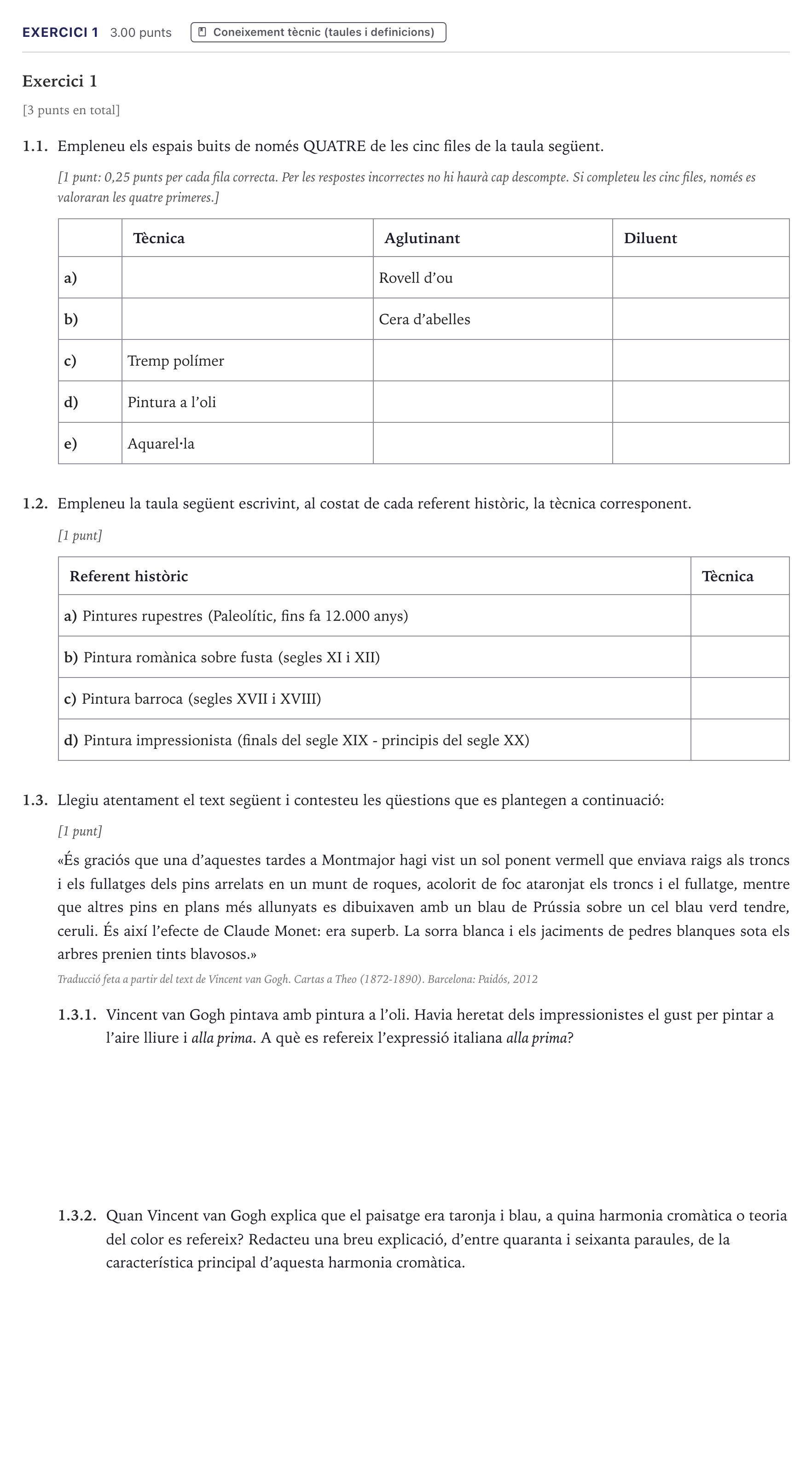 Enunciado: Exercici 1 · Técnicas de Expresión Gráfico-Plástica Selectividad Cataluña Juny Serie 1 2026
