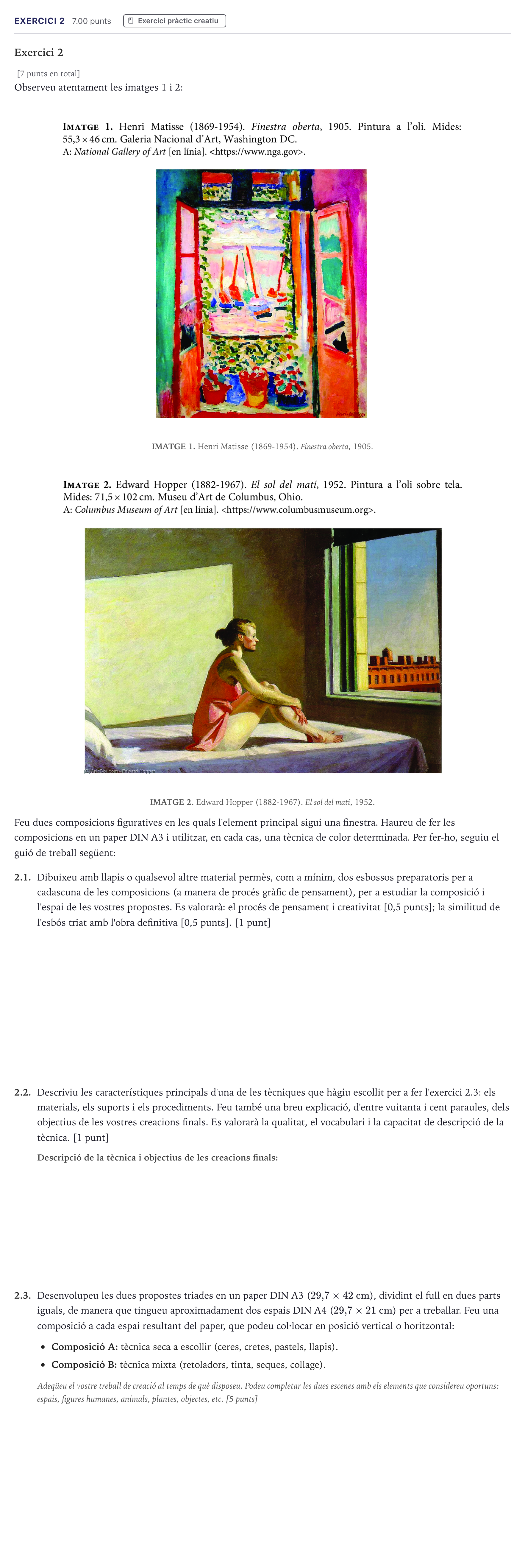 Enunciado: Exercici 2 · Técnicas de Expresión Gráfico-Plástica Selectividad Cataluña Juny Serie 1 2026