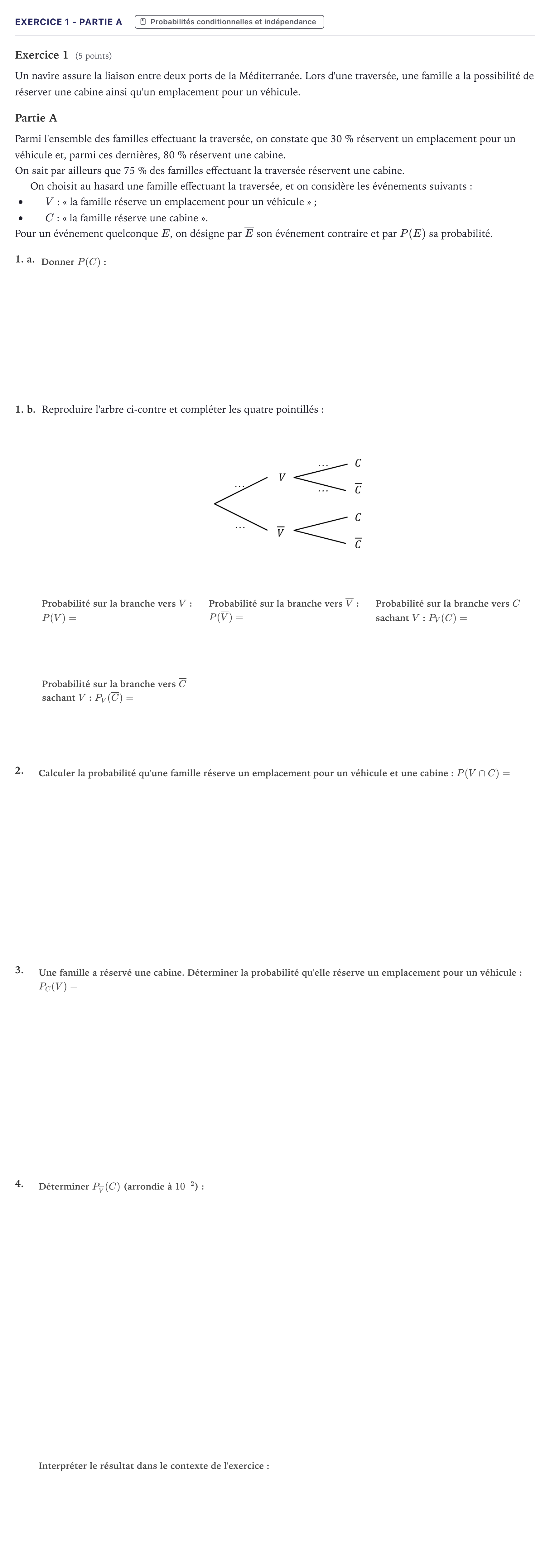 Énoncé: Exercice 1 - Partie A · Bac Mathématiques Métropole 2026 (sujet 1)