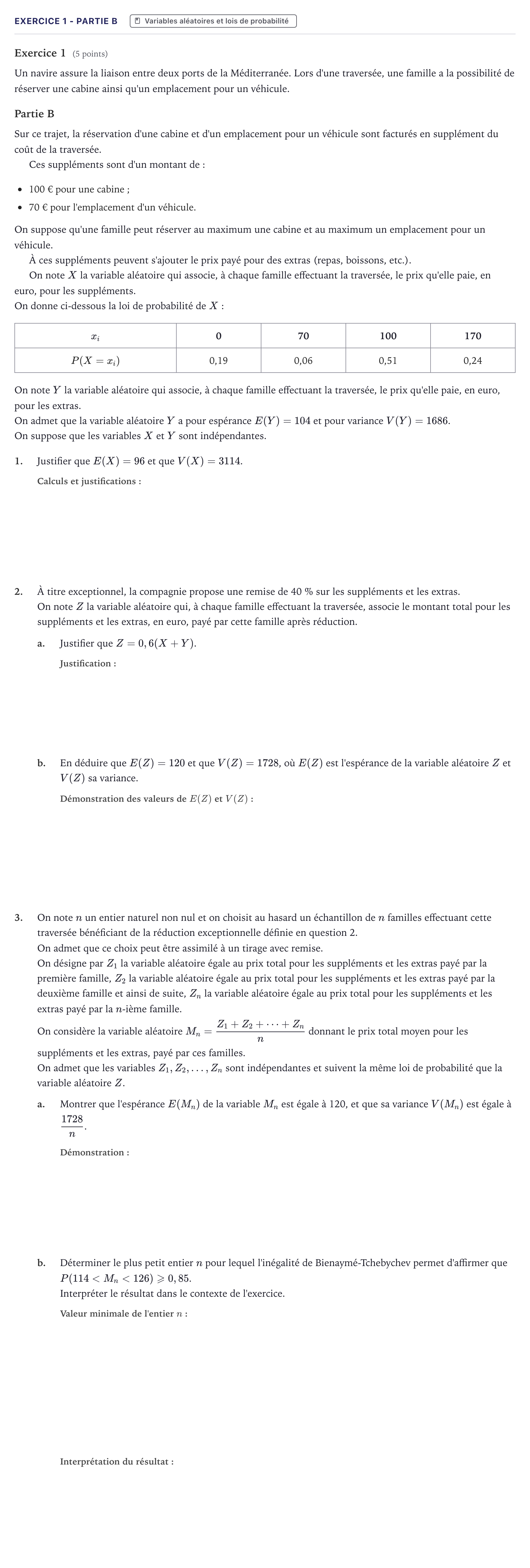 Énoncé: Exercice 1 - Partie B · Bac Mathématiques Métropole 2026 (sujet 1)