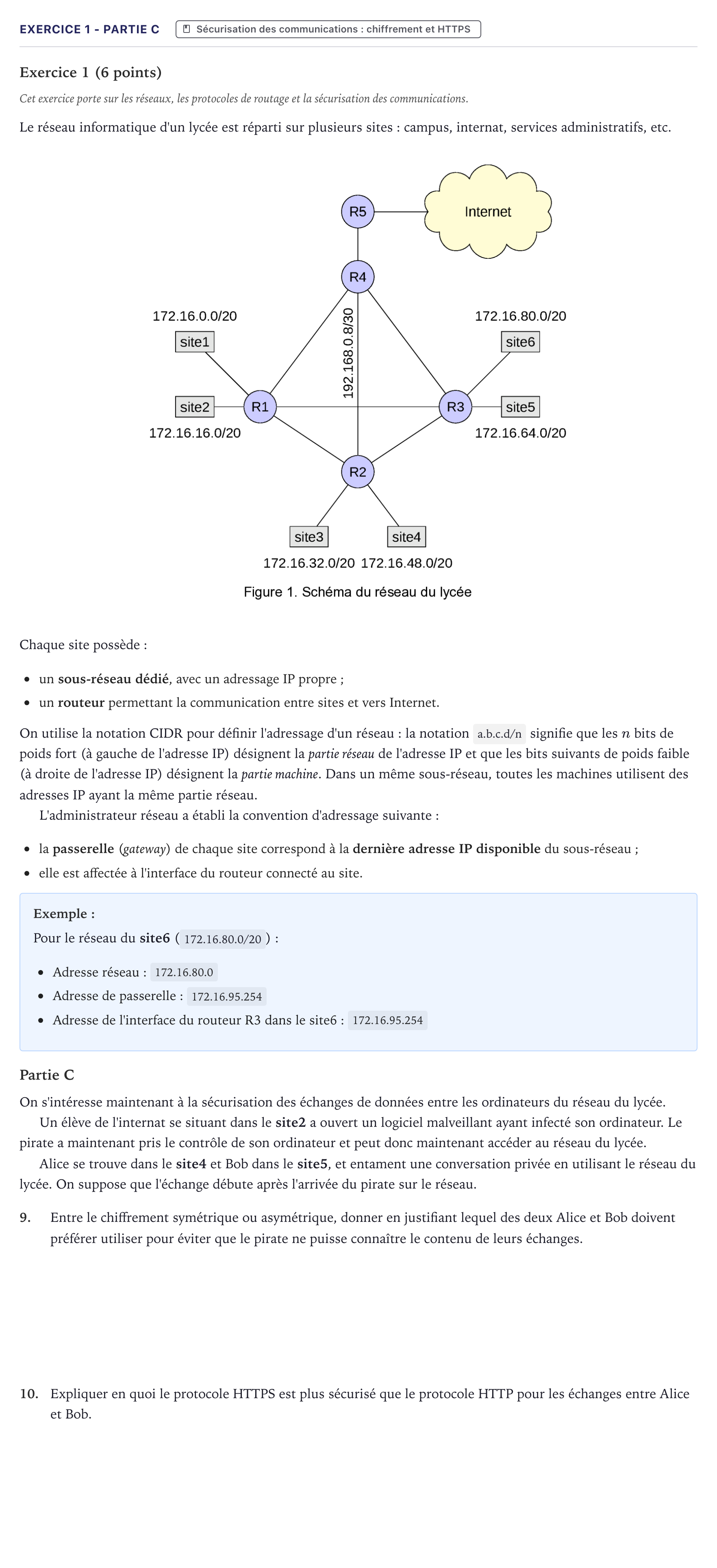 Énoncé: Exercice 1 - Partie C · Bac Numérique et Sciences Informatiques Métropole 2026 (sujet 1)