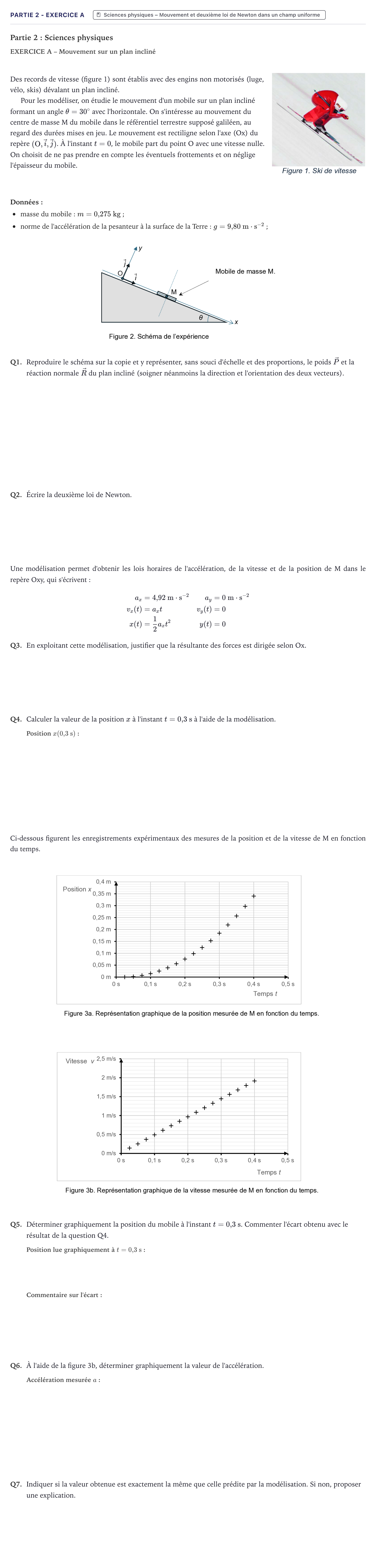 Énoncé: Partie 2 - Exercice A · Bac Sciences de l'Ingénieur Métropole 2026 (sujet 1)