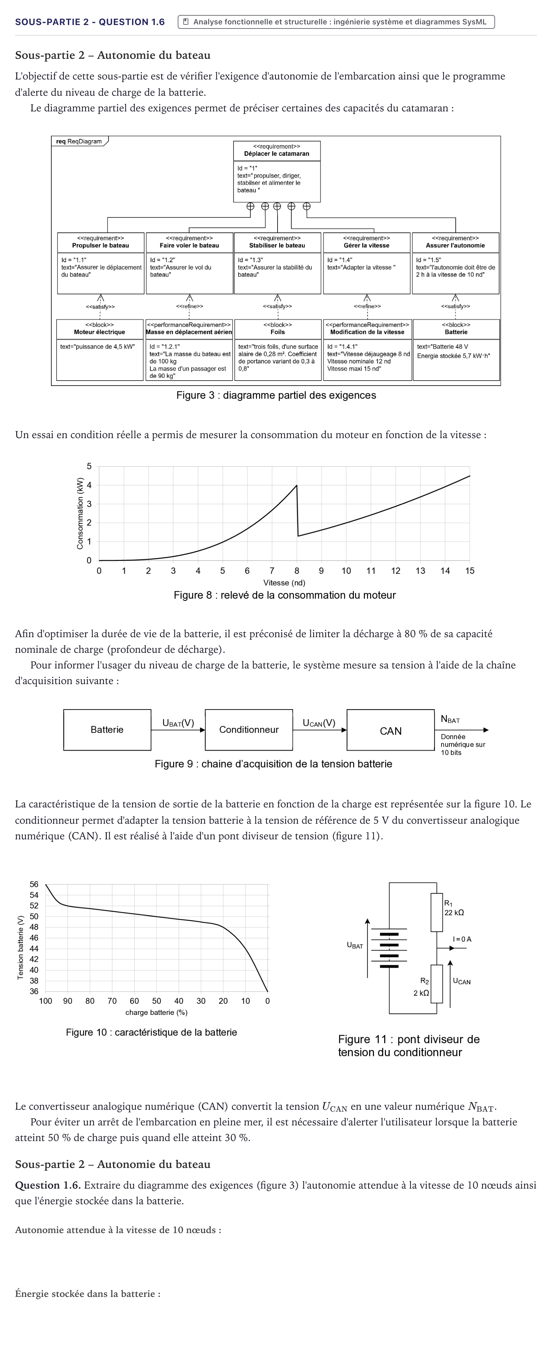 Énoncé: Exercice Sous-partie 2 - Question 1.6 · Bac Sciences de l'Ingénieur Métropole 2026 (sujet 1)