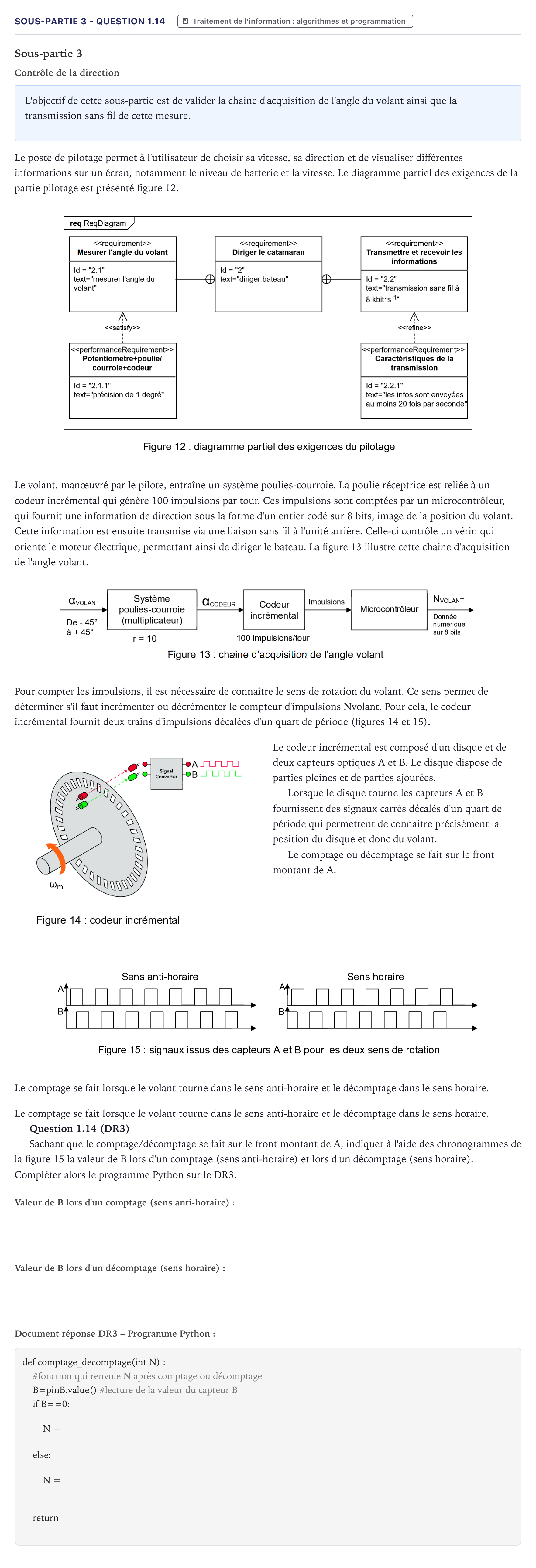 Énoncé: Exercice Sous-partie 3 - Question 1.14 · Bac Sciences de l'Ingénieur Métropole 2026 (sujet 1)