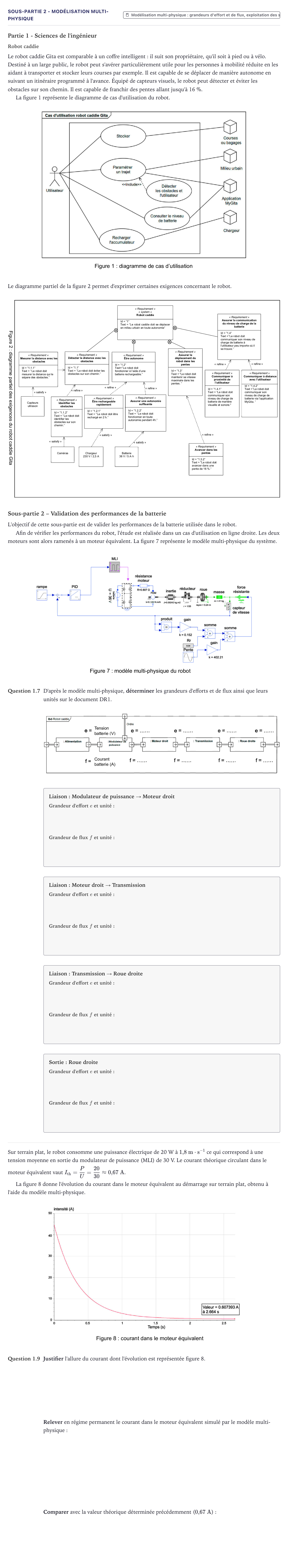 Énoncé: Exercice Sous-partie 2 - Modélisation multi-physique · Bac Sciences de l'Ingénieur Métropole 2026 (sujet 2)