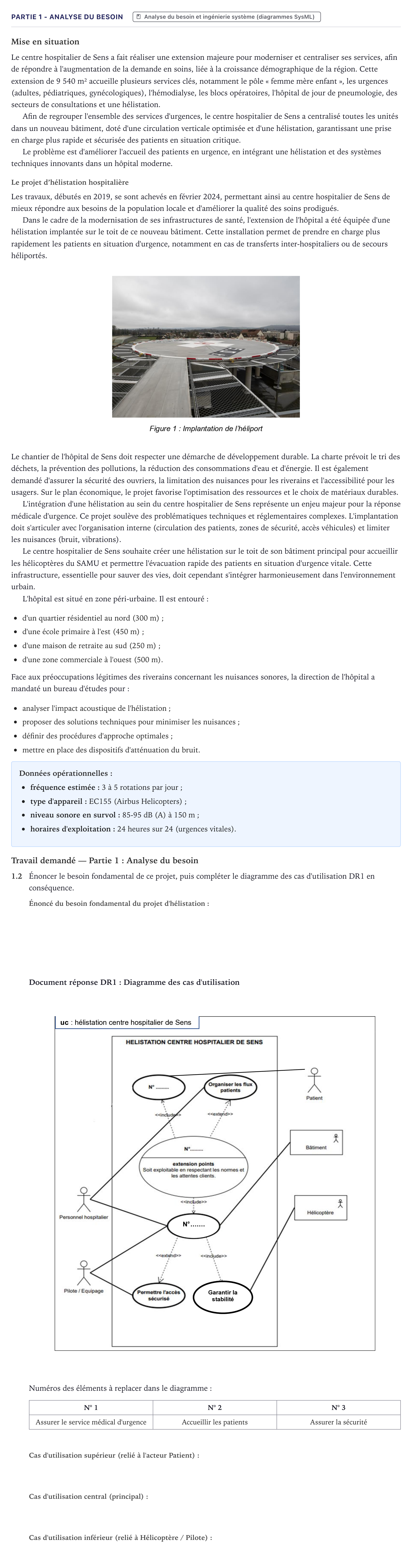 Énoncé: Partie 1 - Analyse du besoin · Bac STI2D Ingénierie, Innovation et Développement Durable Métropole - AC 2026