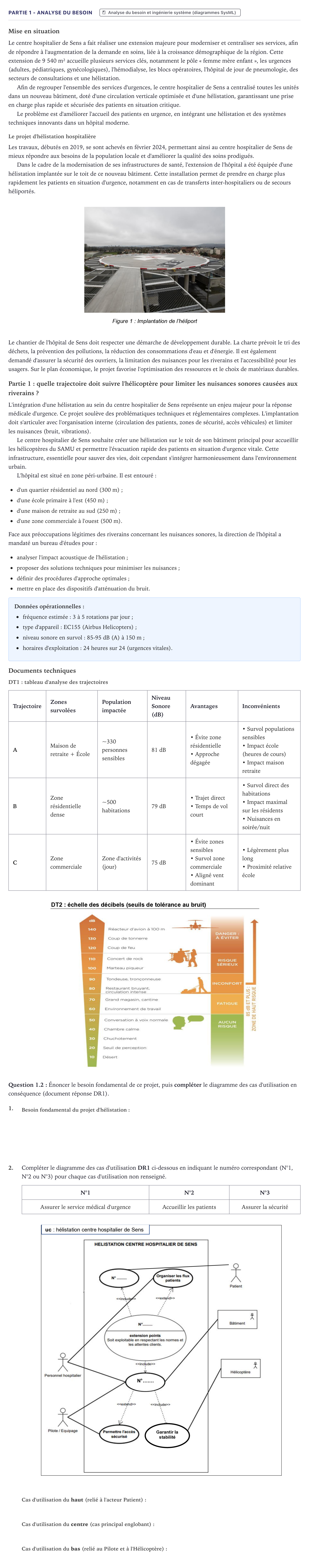 Énoncé: Partie 1 - Analyse du besoin · Bac STI2D Ingénierie, Innovation et Développement Durable Métropole - SIN 2026