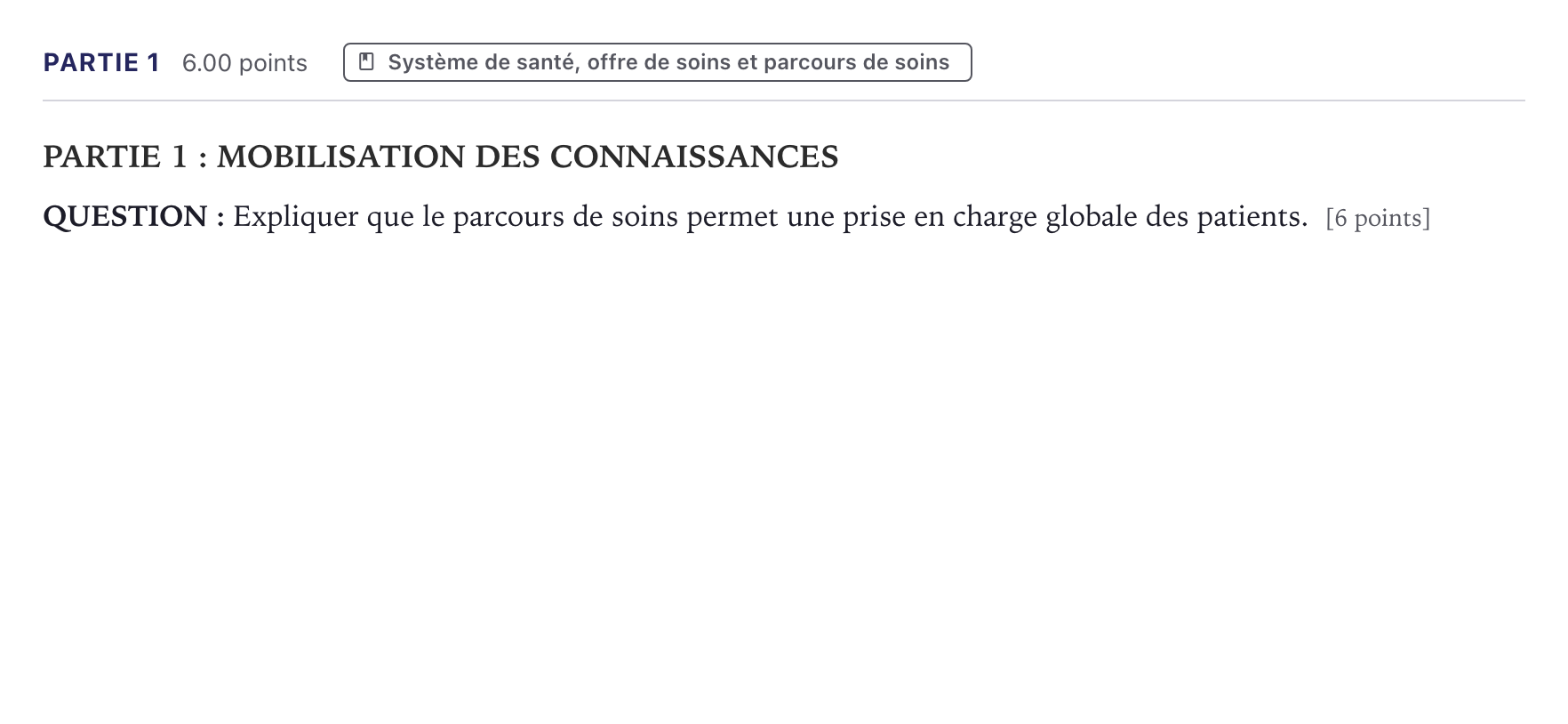 Énoncé: Partie 1 · Bac ST2S Sciences et Techniques Sanitaires et Sociales Métropole 2026