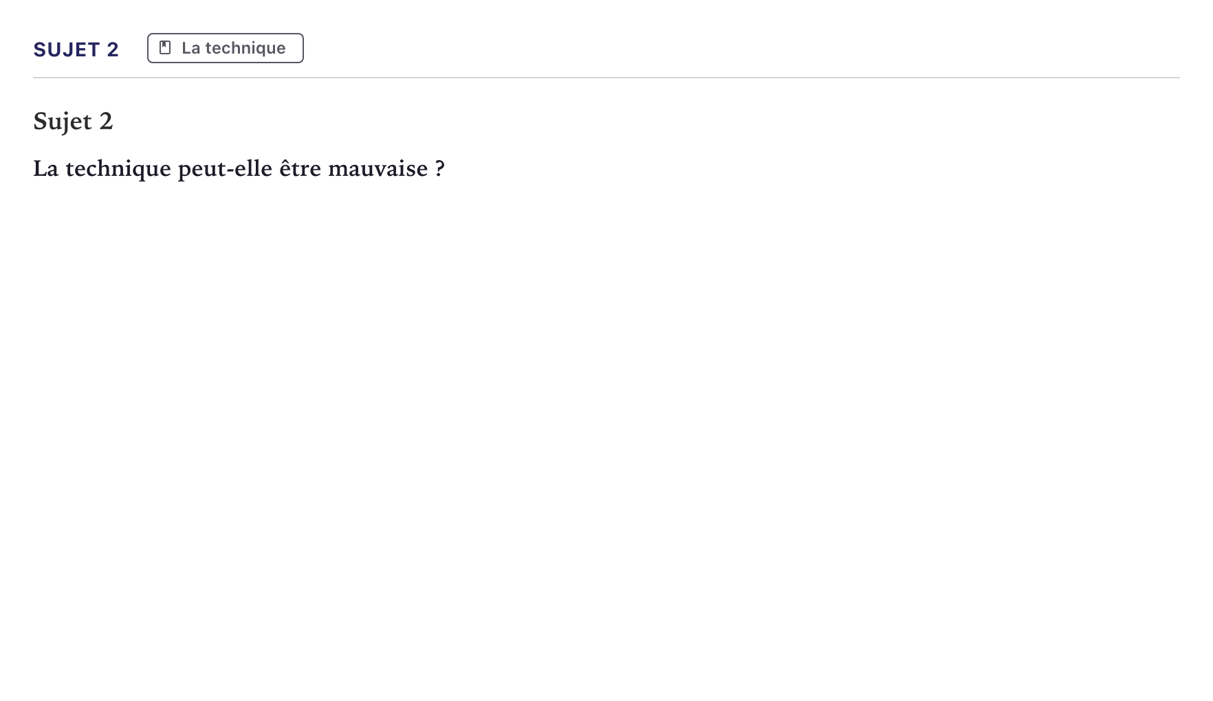 Énoncé: Sujet 2 · Bac STMG Philosophie Métropole 2026
