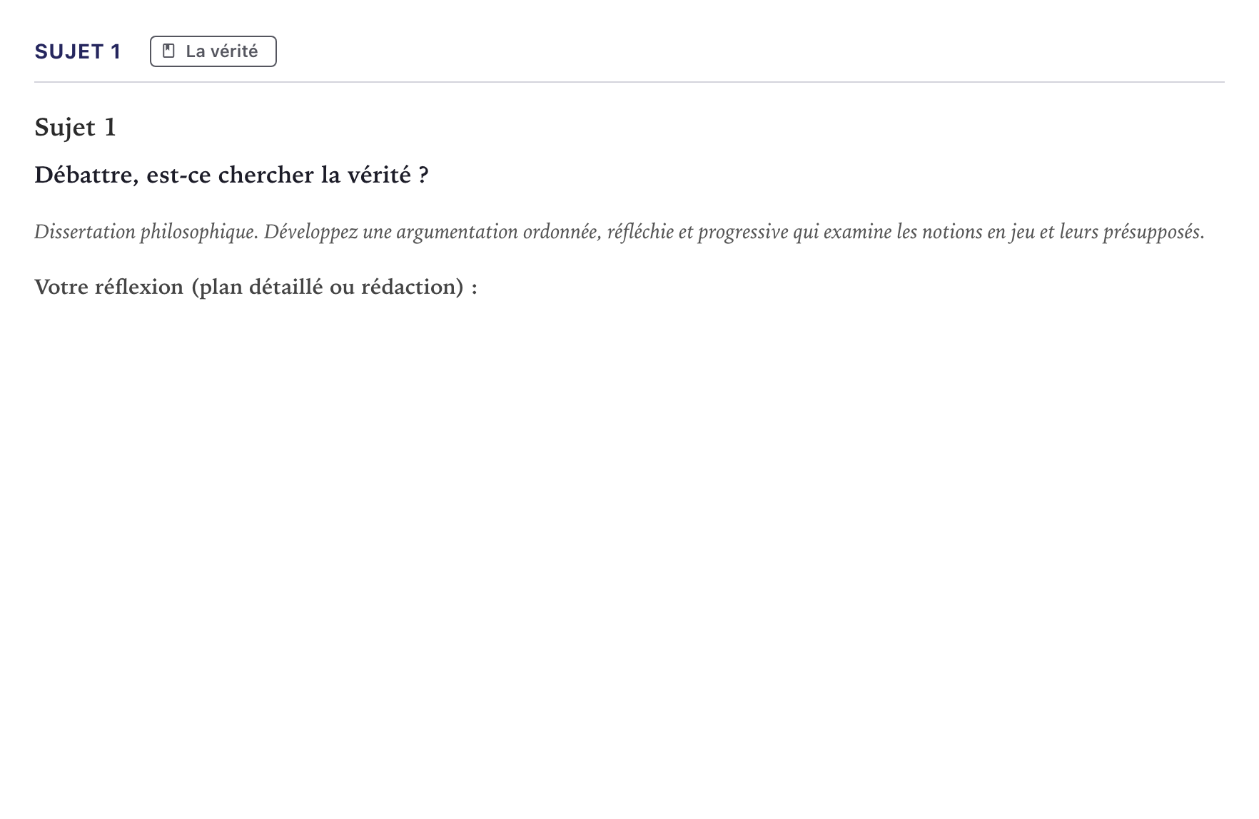Énoncé: Sujet 1 · Bac STI2D Philosophie Métropole 2026