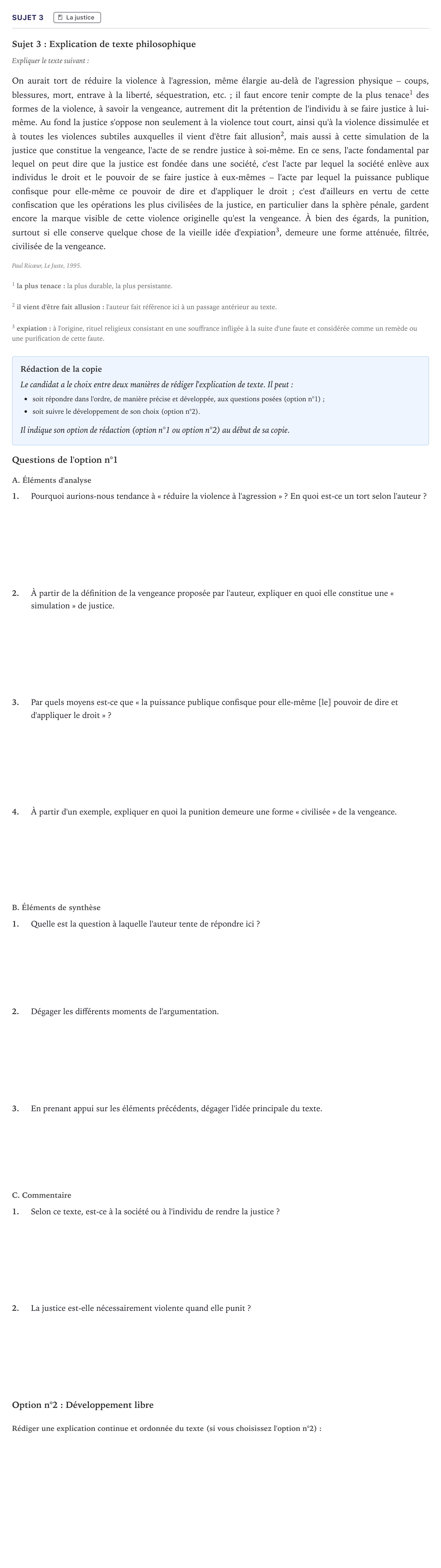 Énoncé: Sujet 3 · Bac STI2D Philosophie Métropole 2026