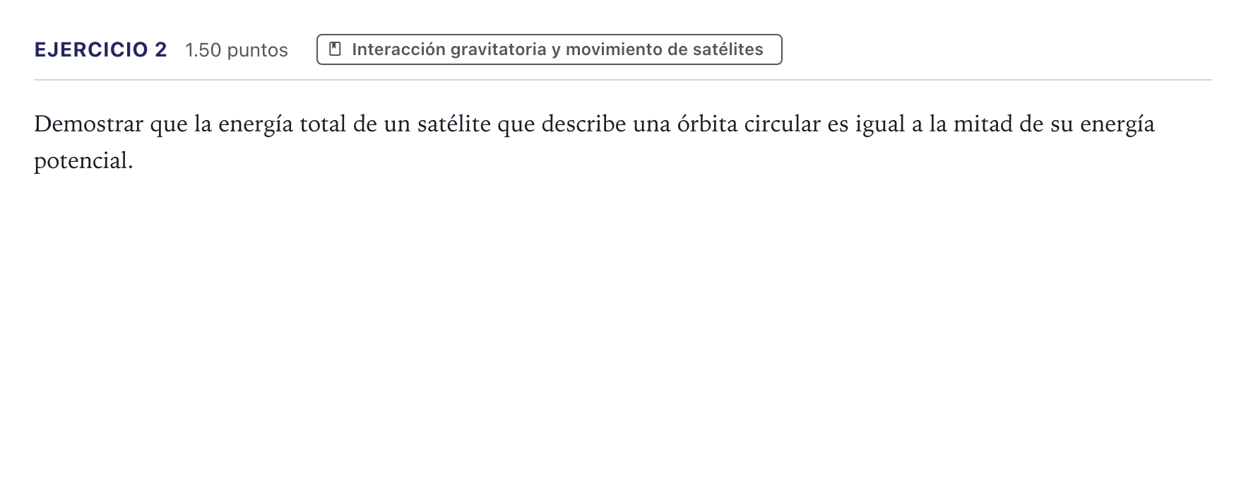 Enunciado: Problema 2 · Física PAU Canarias Junio 2025