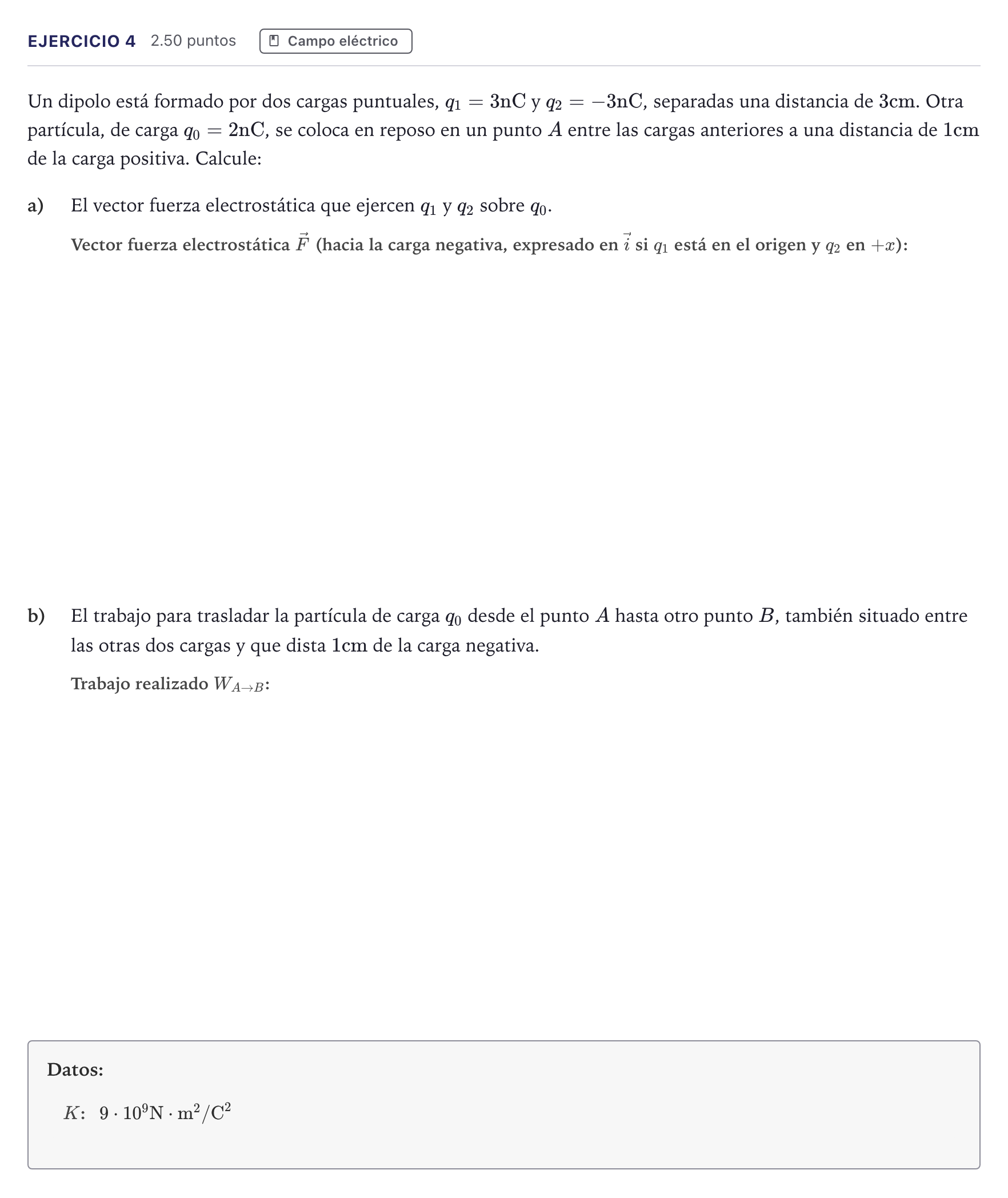 Enunciado: Problema 4 · Física PAU Canarias Junio 2025