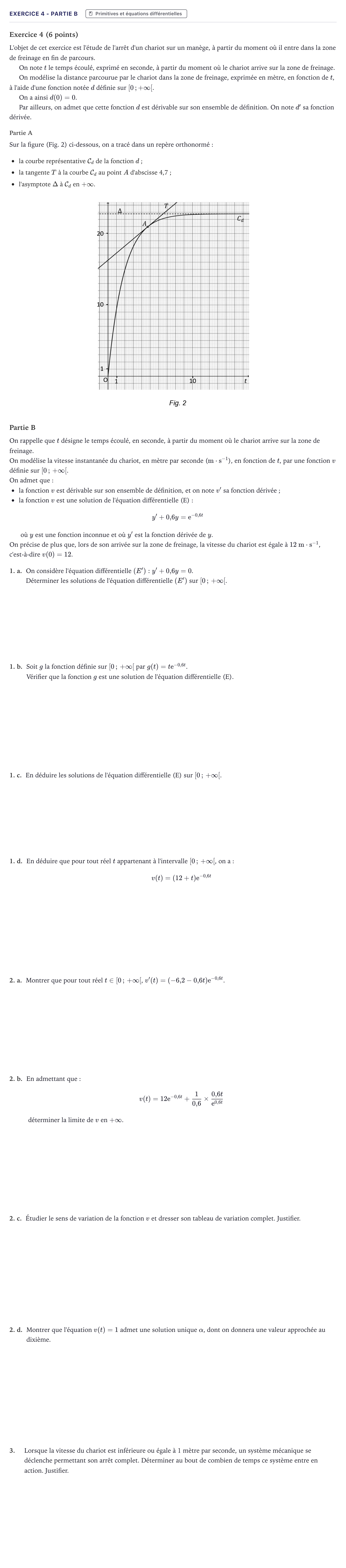 Énoncé: Exercice 4 - Partie B · Bac Mathématiques Métropole 2025 (sujet 2)