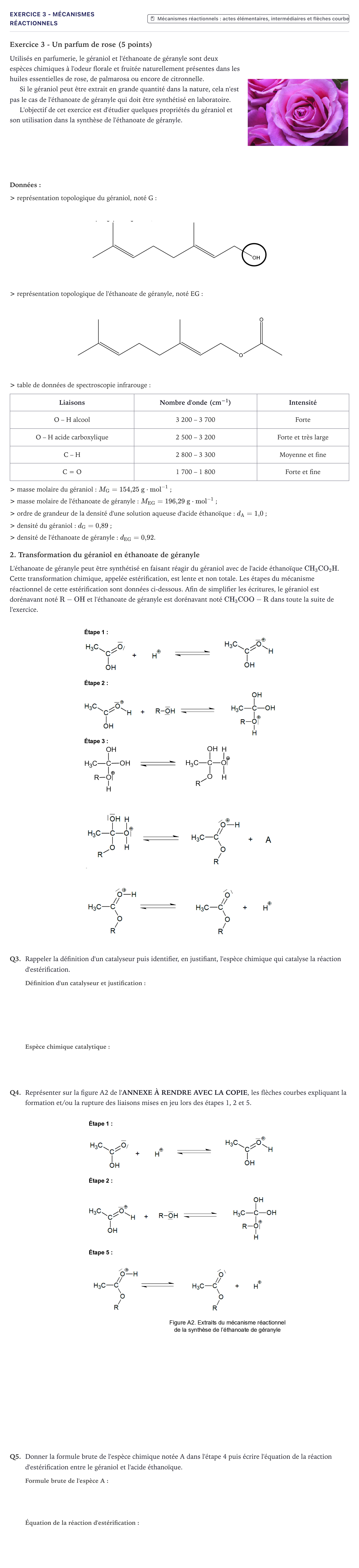 Énoncé: Exercice 3 - Mécanismes réactionnels · Bac Physique-Chimie Métropole 2025 (sujet 2)