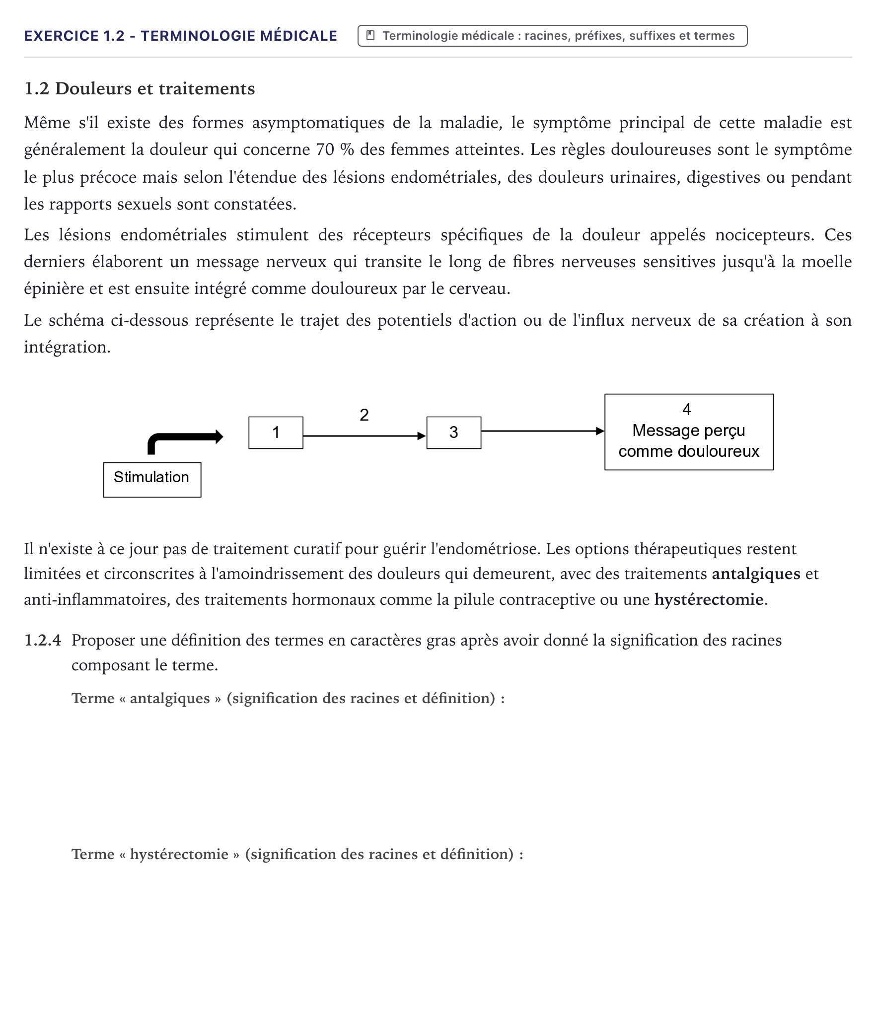 Énoncé: Exercice 1.2 - Terminologie médicale · Bac ST2S Chimie, Biologie et Physiopathologie Humaines Métropole 2025